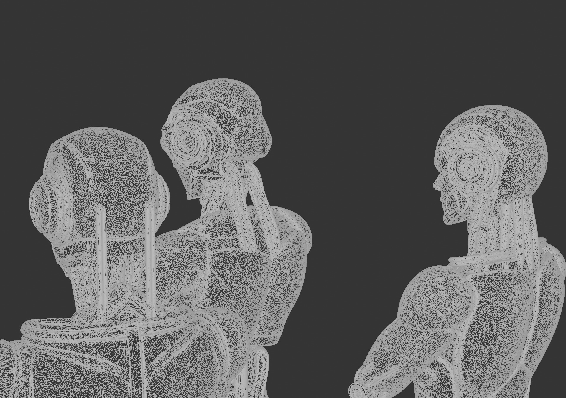 Futuristic Robots Pack Android Collection of 3 3D model_6