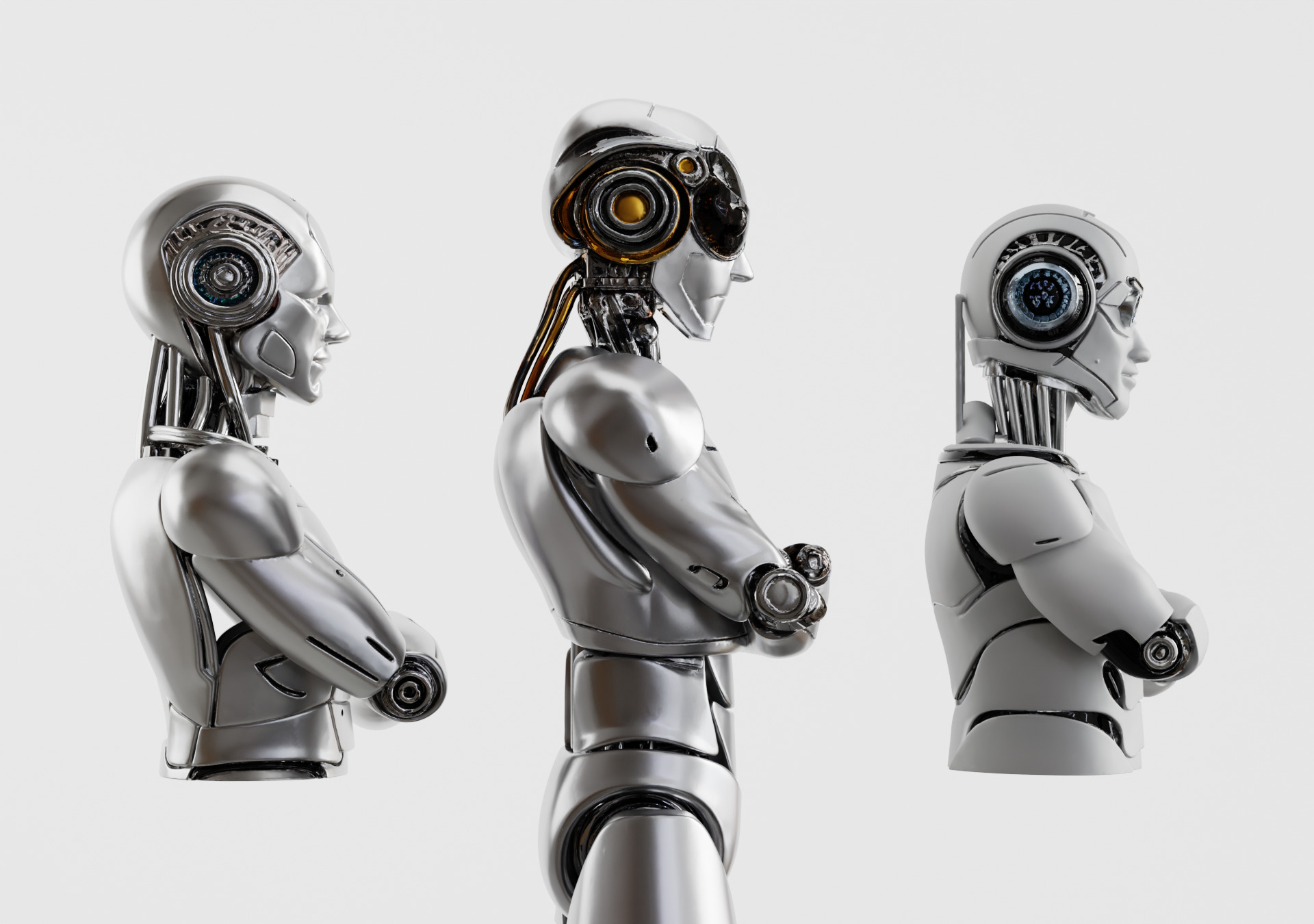 Futuristic Robots Pack Android Collection of 3 3D model_2