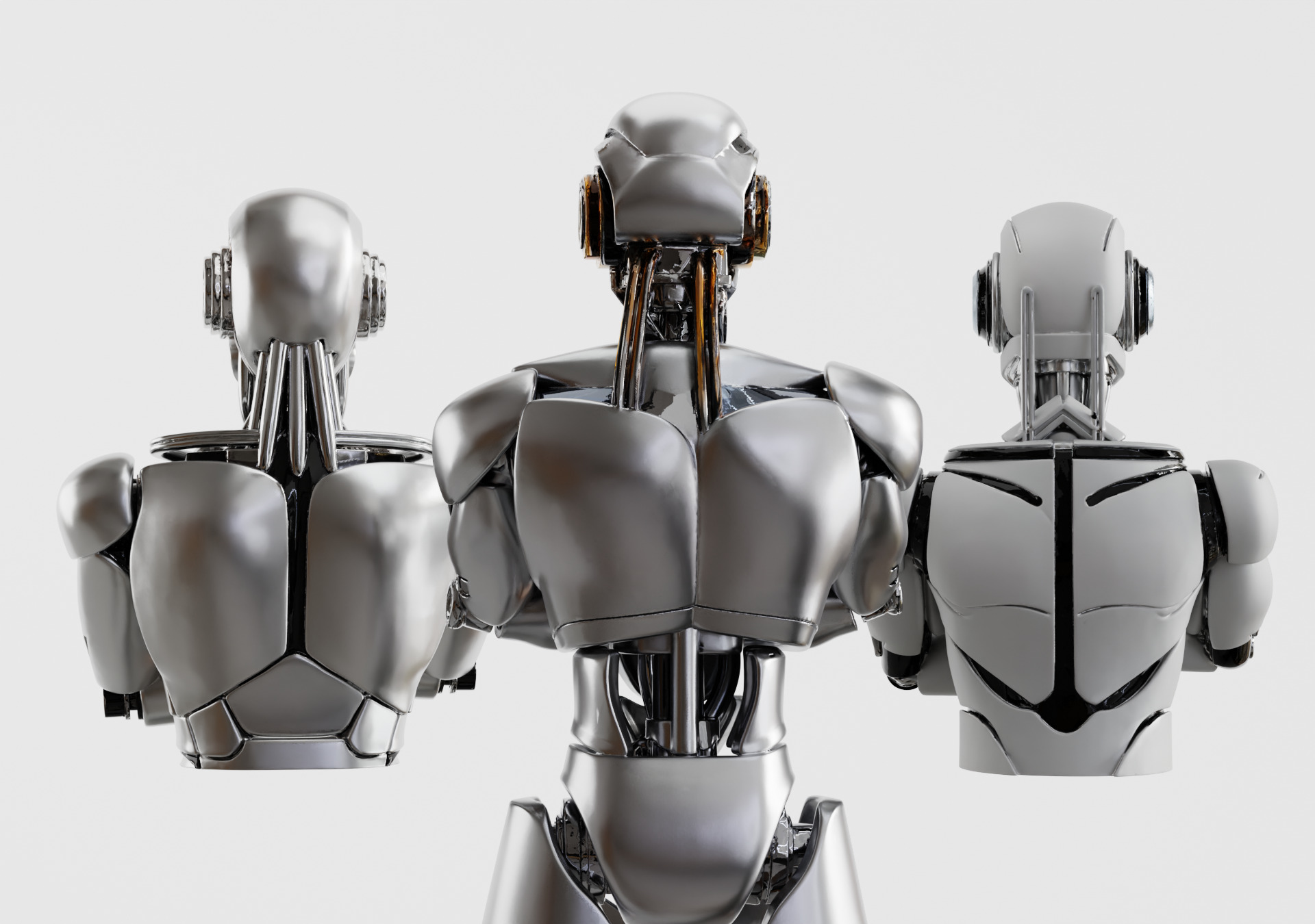 Futuristic Robots Pack Android Collection of 3 3D model_3