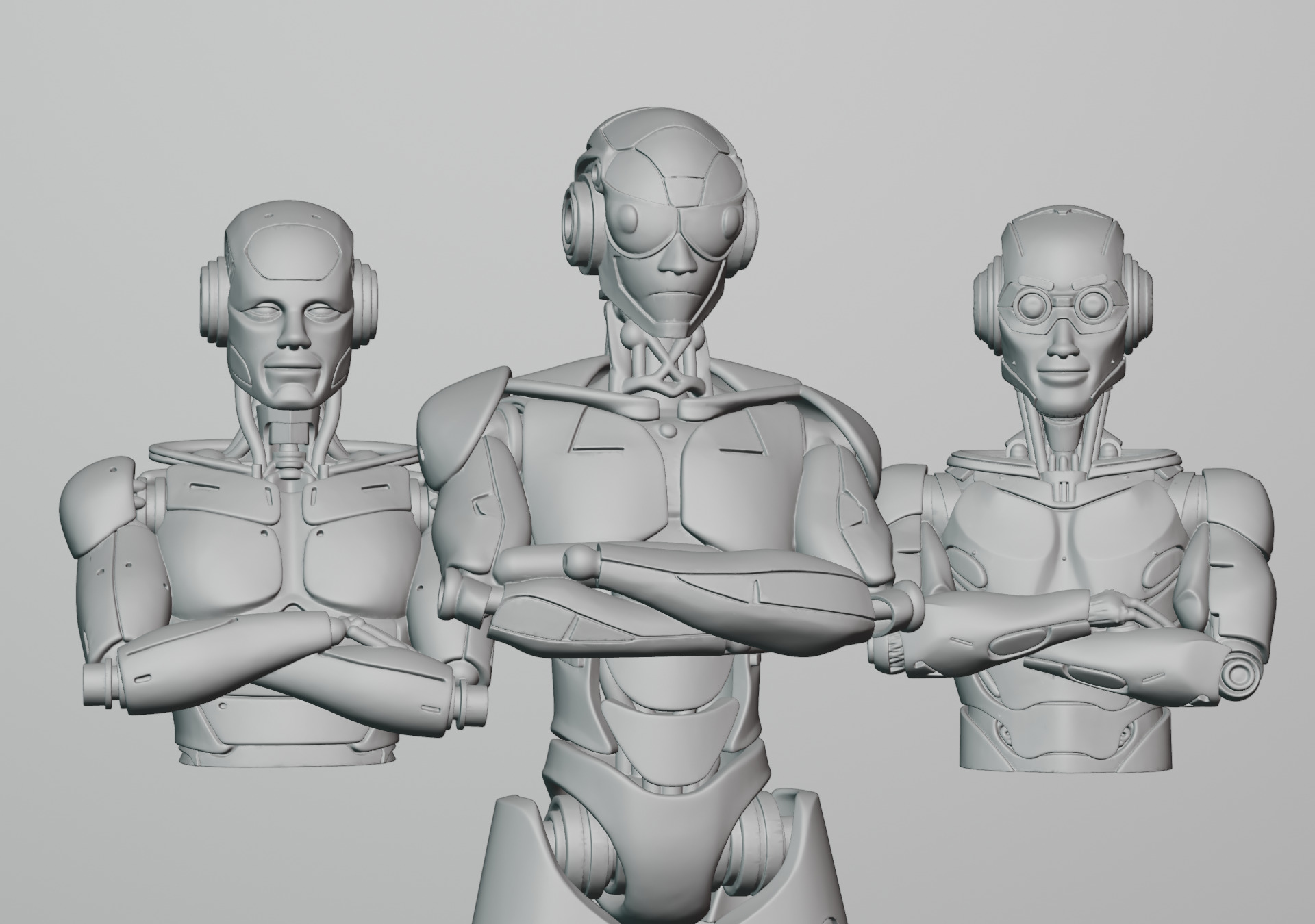 Futuristic Robots Pack Android Collection of 3 3D model_4