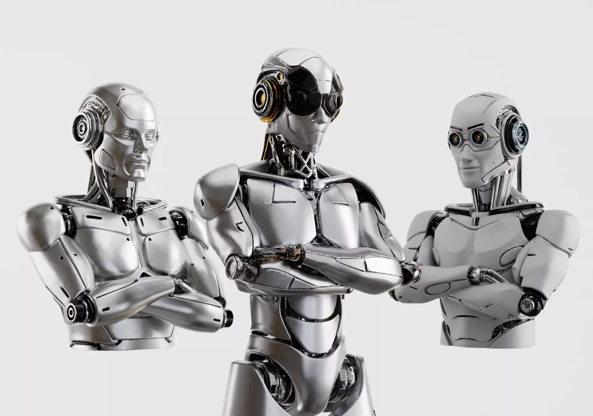 Futuristic Robots Pack Android Collection of 3 3D model_0