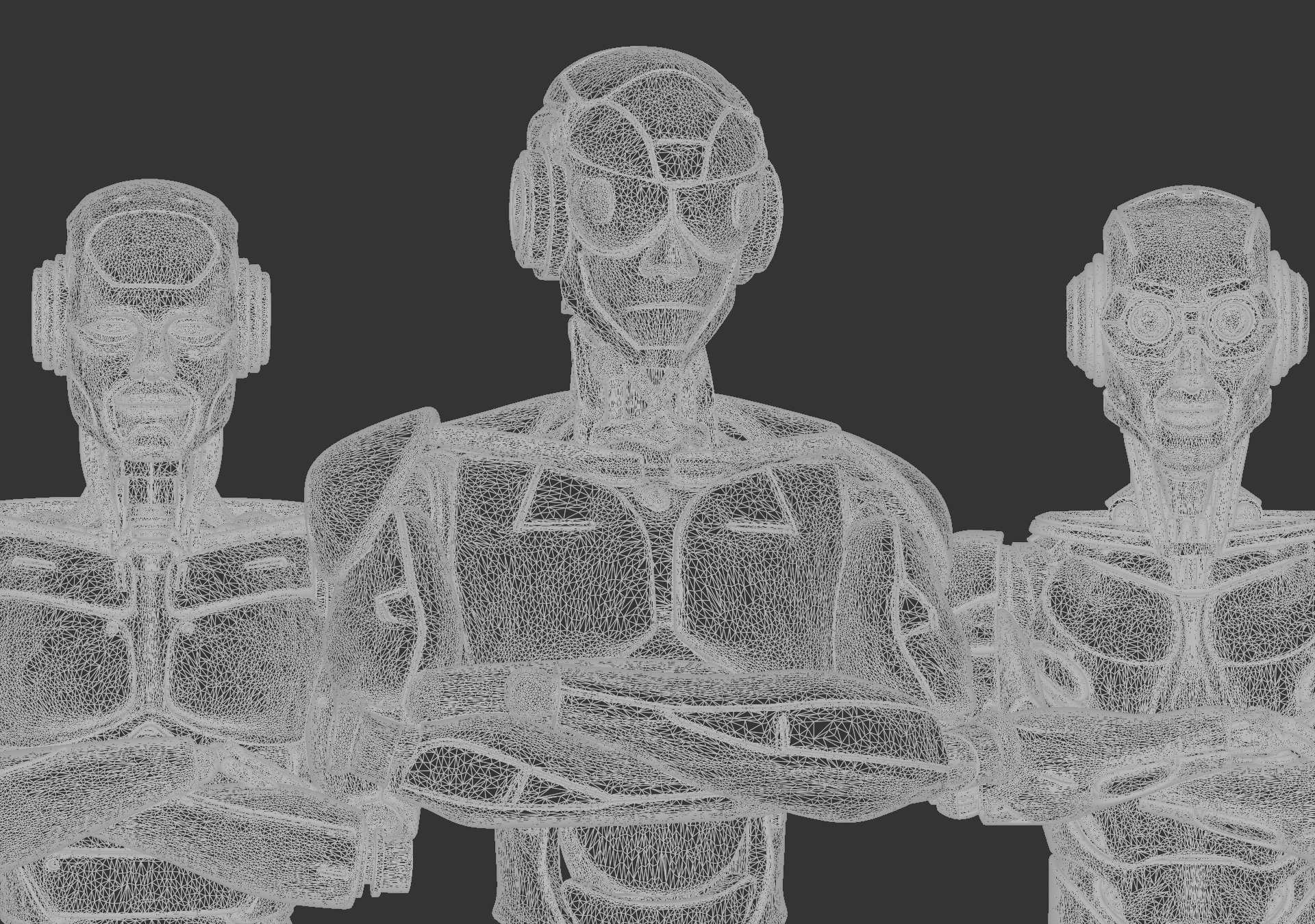 Futuristic Robots Pack Android Collection of 3 3D model_5