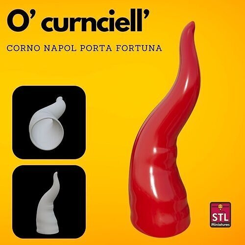Neapolitan Lucky Horn 3D Printing STL File  3D print model