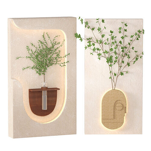 Minimalist Wall Decor Tree LED 3D model