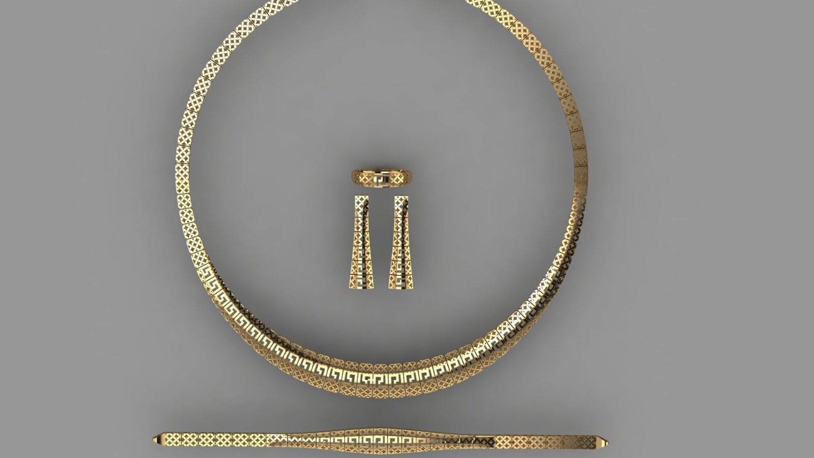 wedding set for gold 3D print model_6