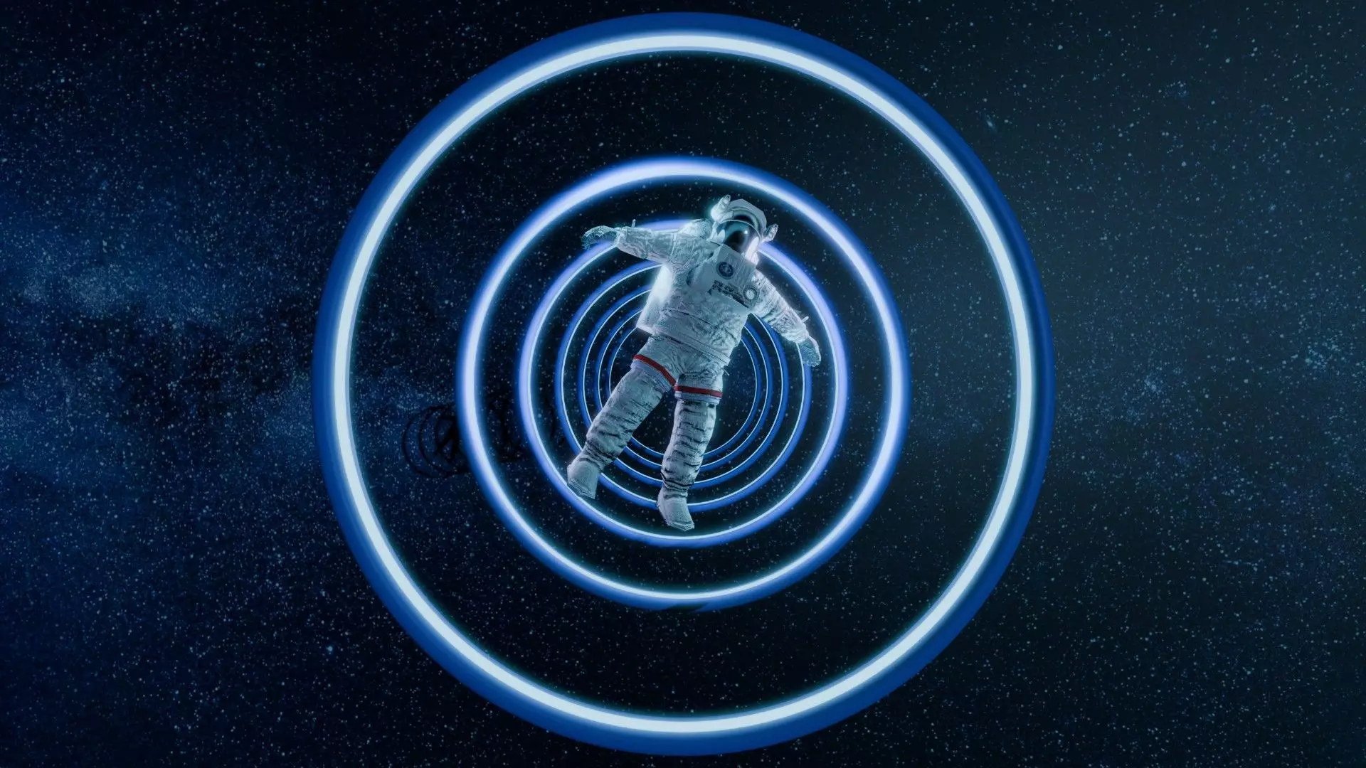 Astronaut Spinning in Space Animation 3D model_0