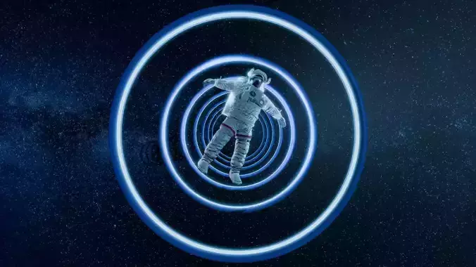Astronaut Spinning in Space Animation 3D model