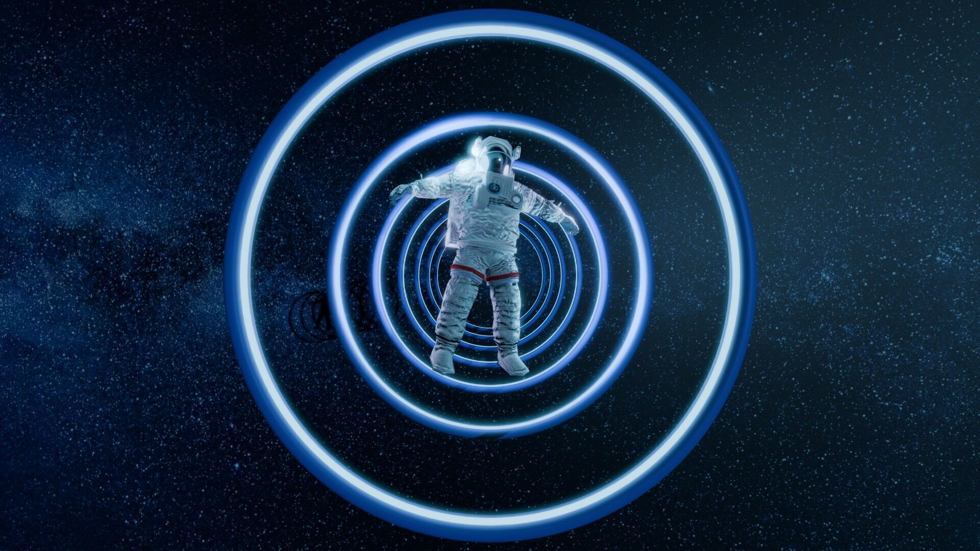 Astronaut Spinning in Space Animation 3D model_6