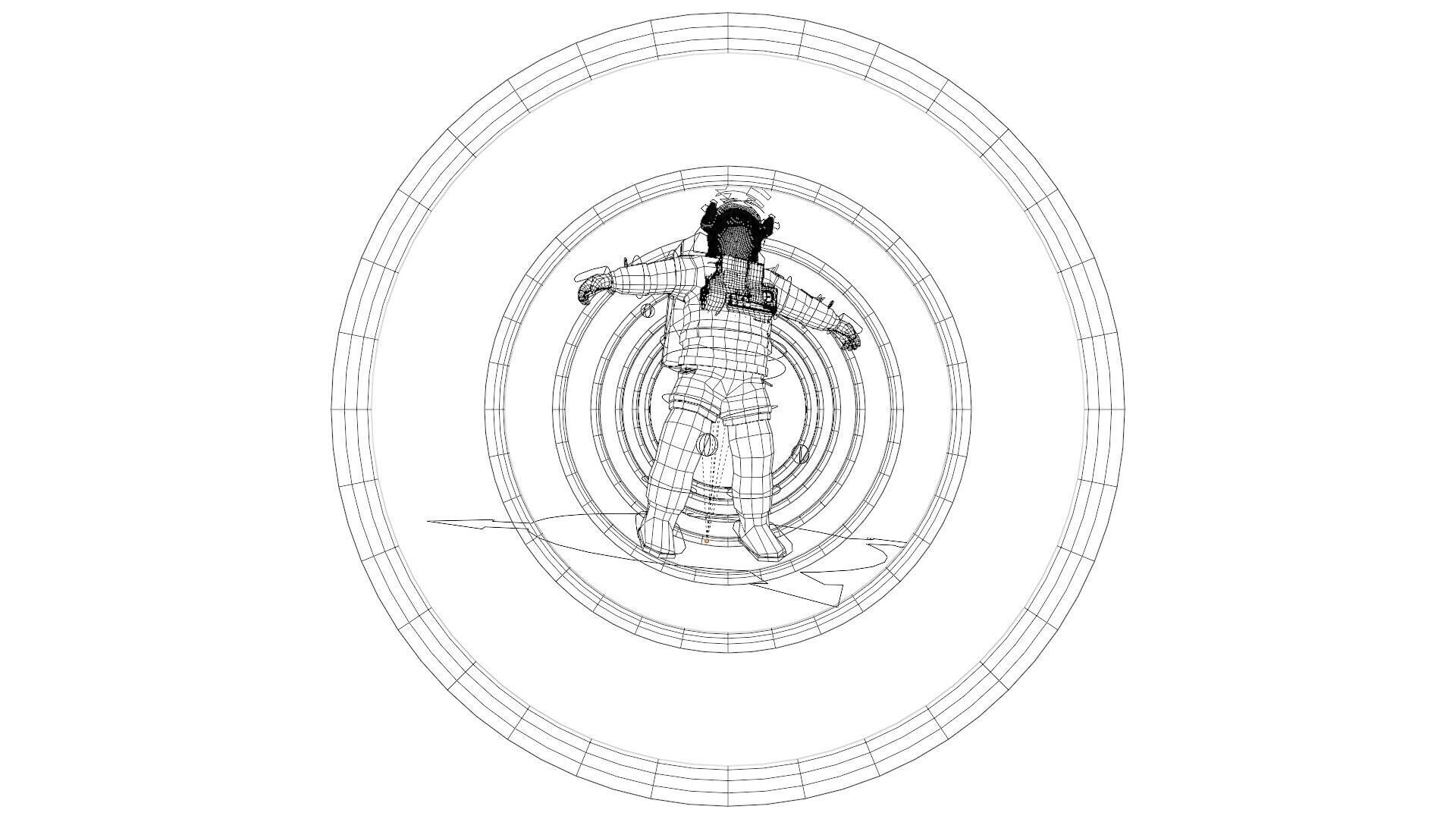 Astronaut Spinning in Space Animation 3D model_7