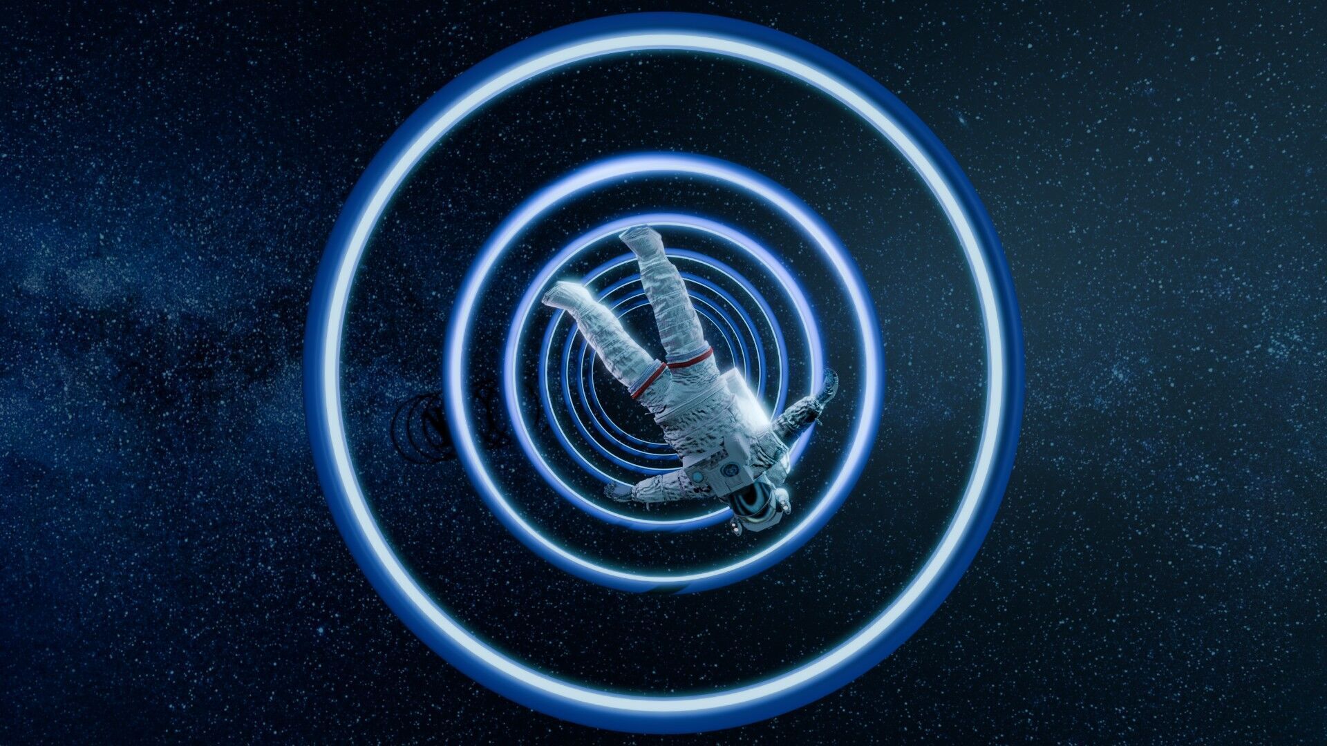 Astronaut Spinning in Space Animation 3D model_3