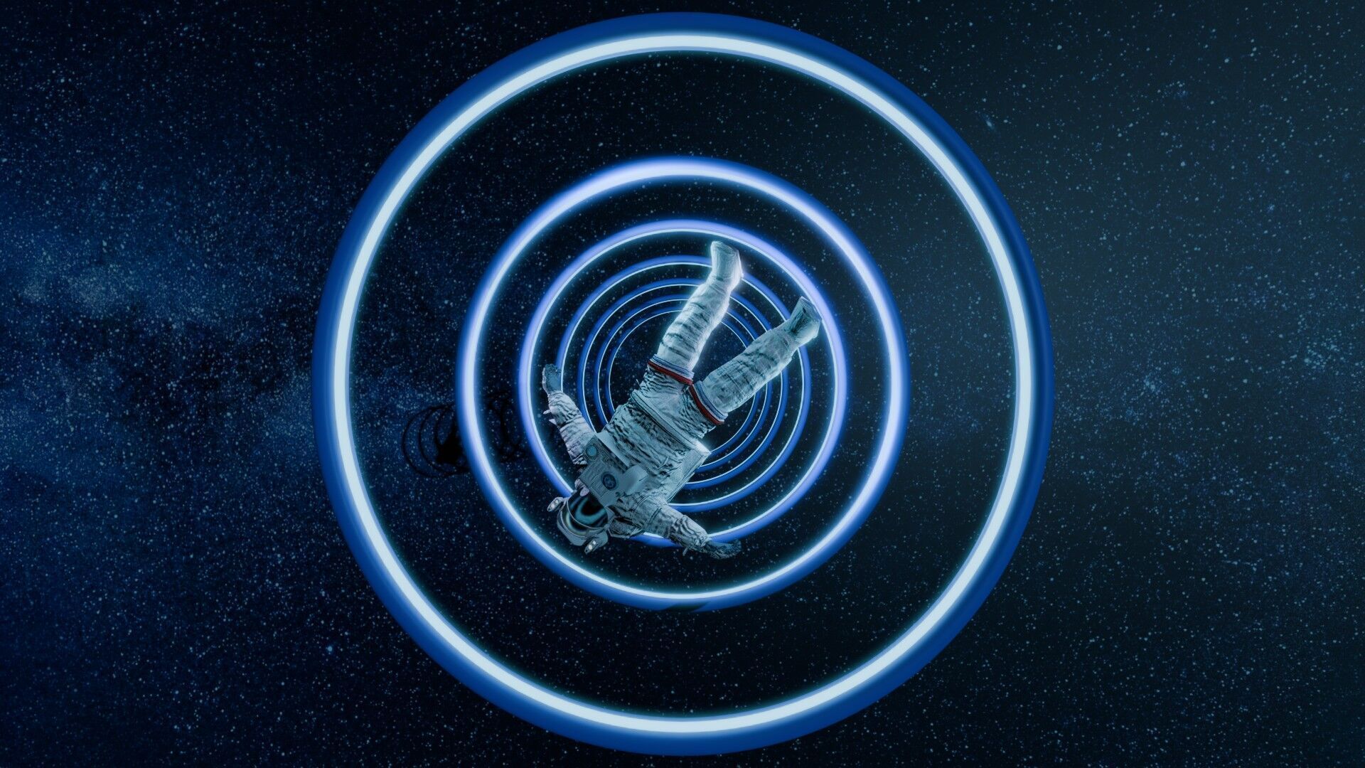 Astronaut Spinning in Space Animation 3D model_4