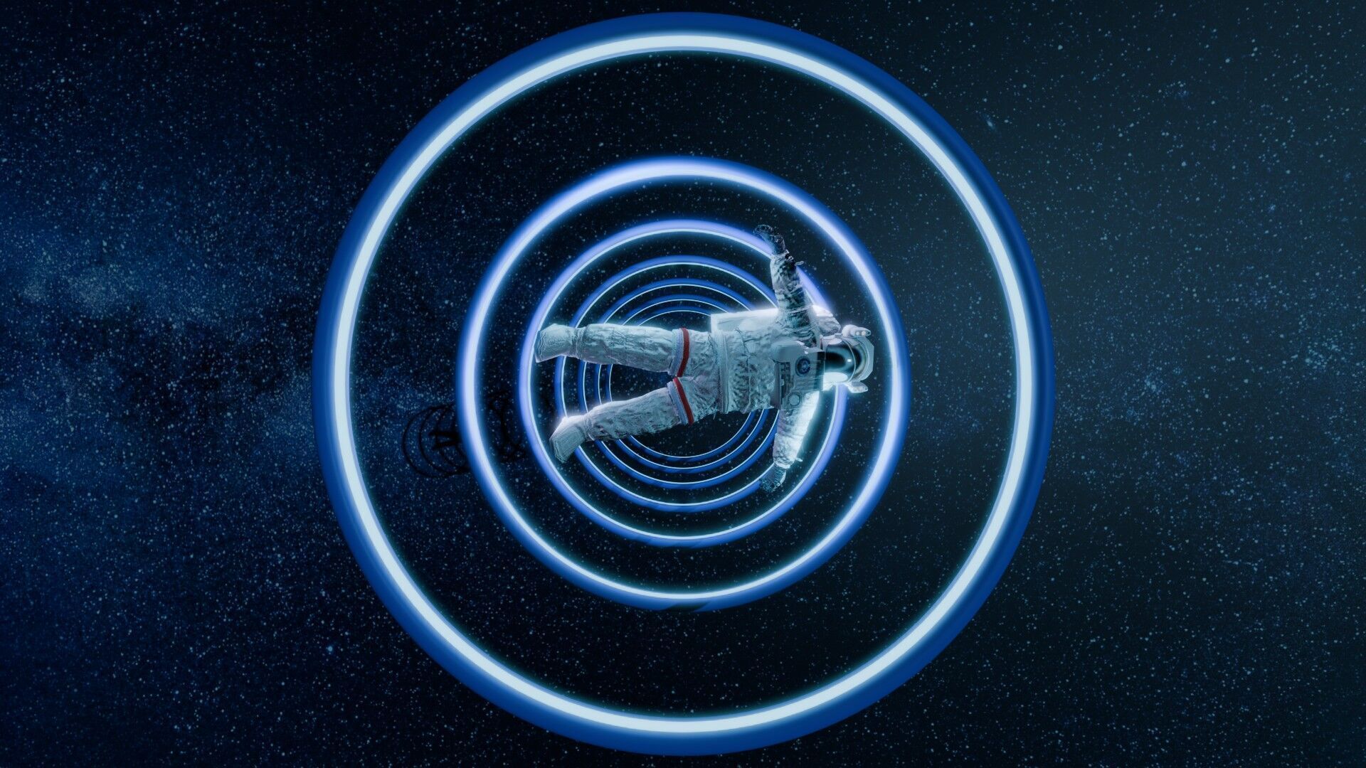 Astronaut Spinning in Space Animation 3D model_2