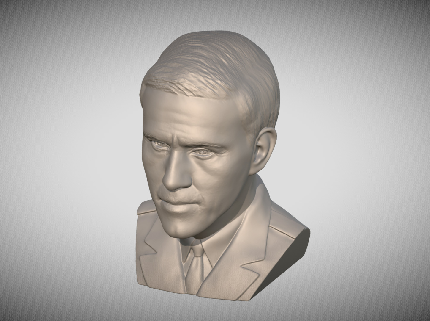 Hans Landa from Inglourious Basterds bust for 3D printing 3D print model_12
