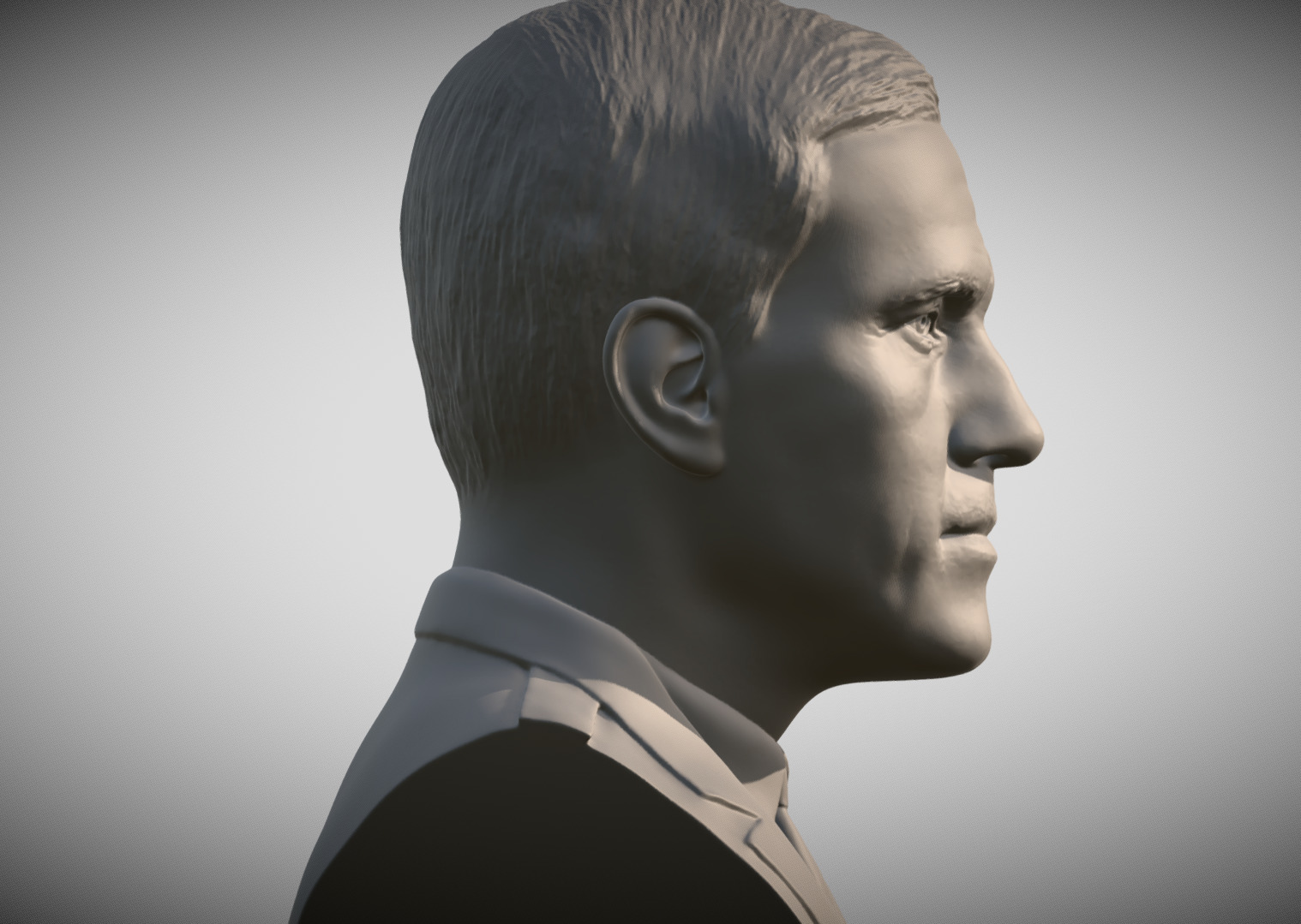 Hans Landa from Inglourious Basterds bust for 3D printing 3D print model_6