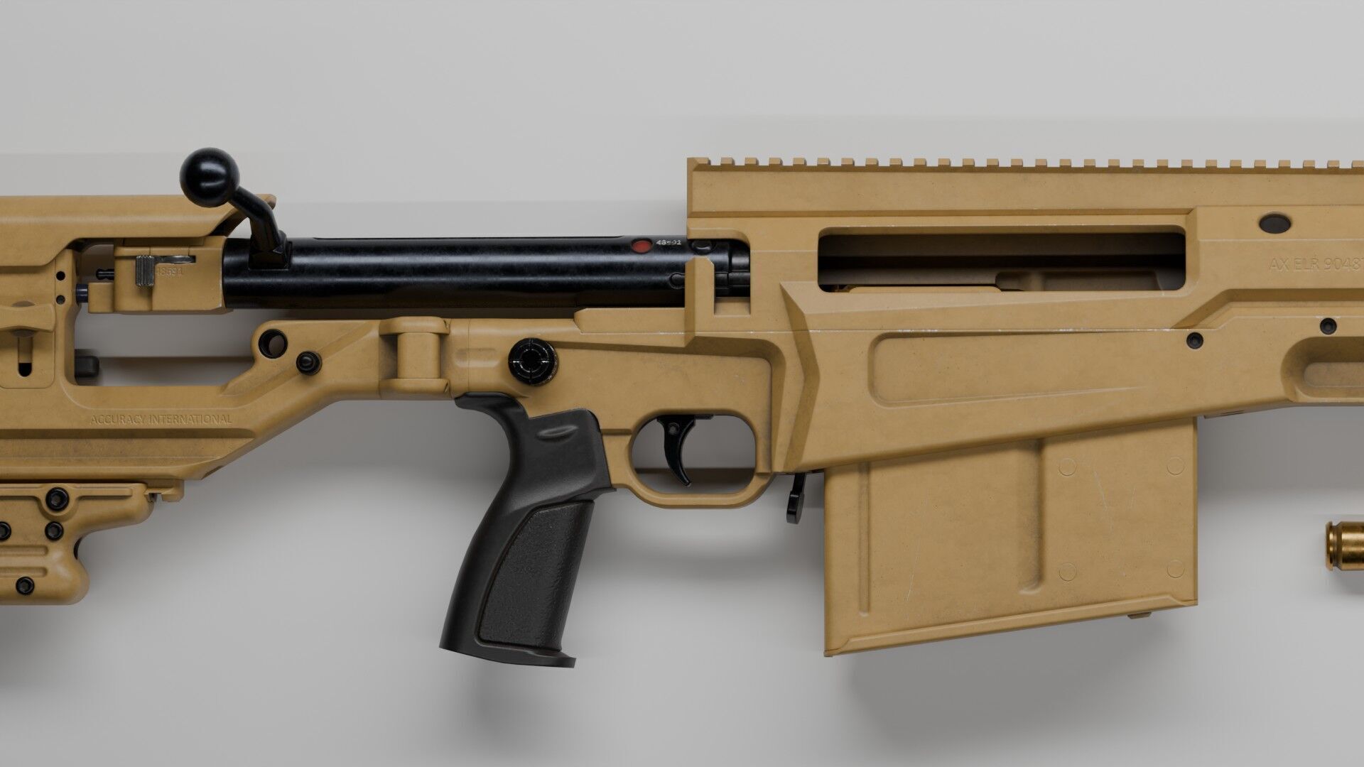 Accuracy International - AX 50 ELR Low-poly 3D model_3