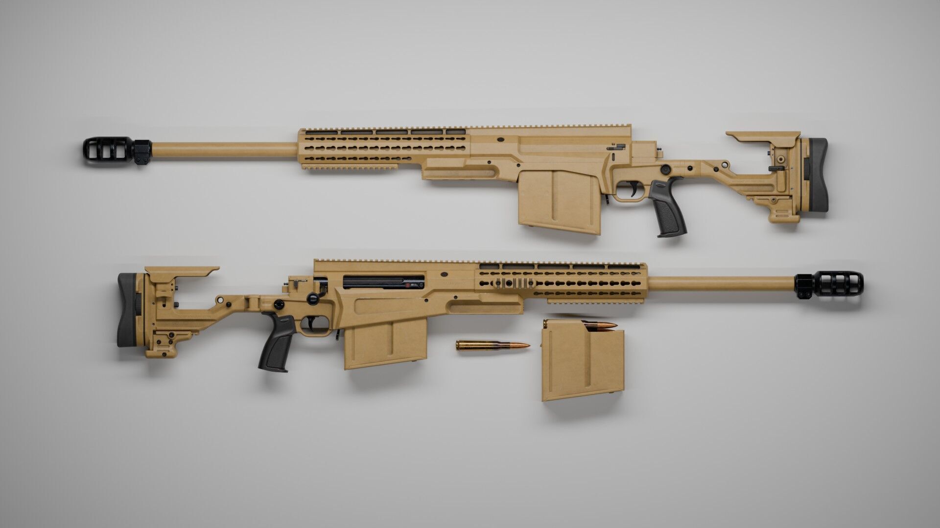 Accuracy International - AX 50 ELR Low-poly 3D model_1