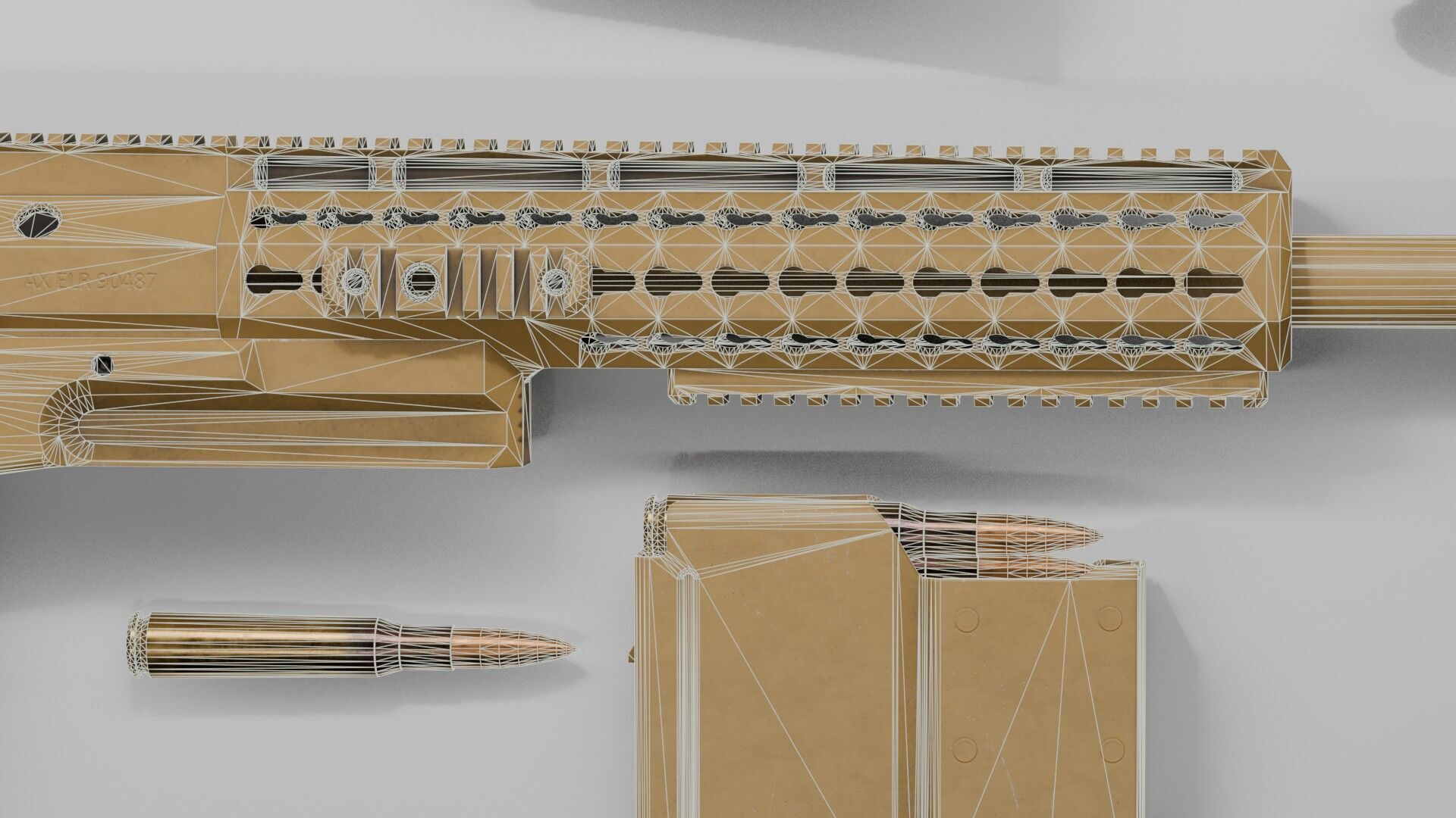 Accuracy International - AX 50 ELR Low-poly 3D model_23