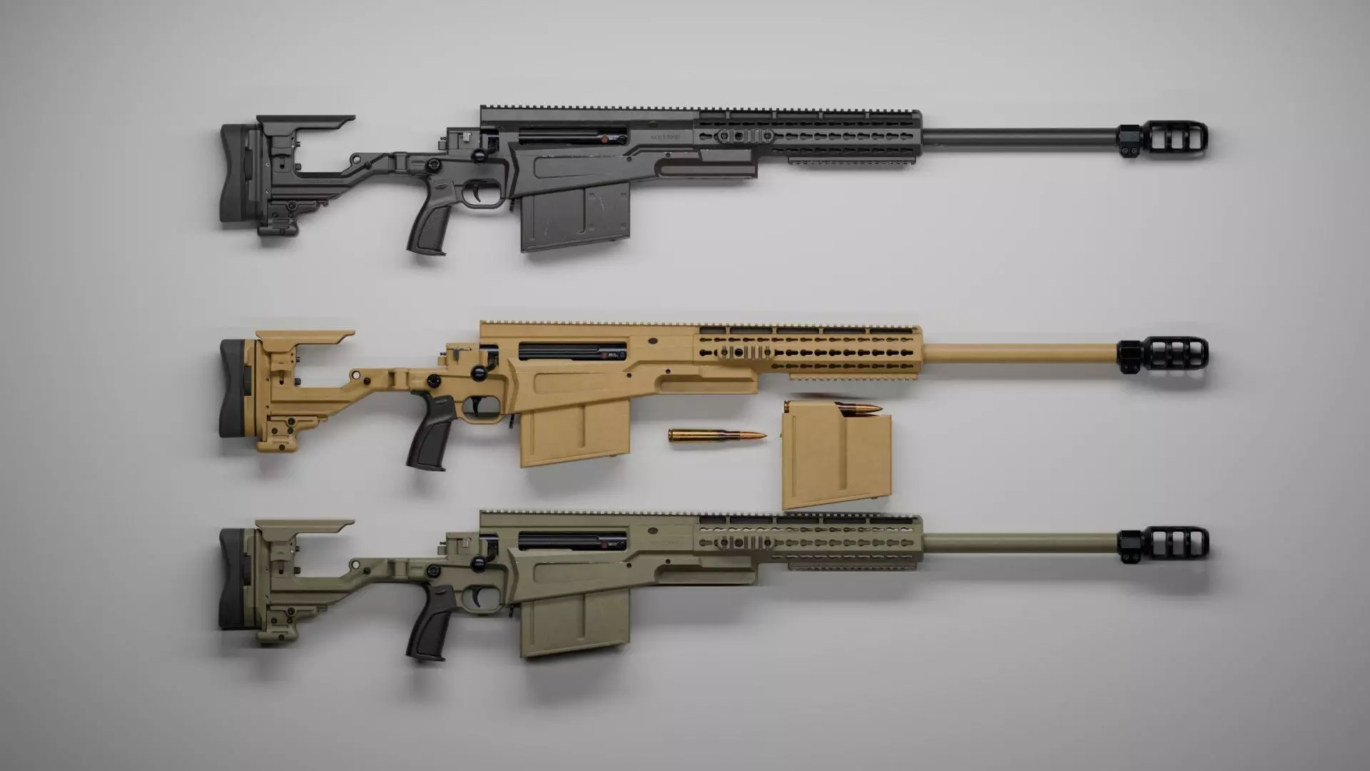 Accuracy International - AX 50 ELR Low-poly 3D model_0