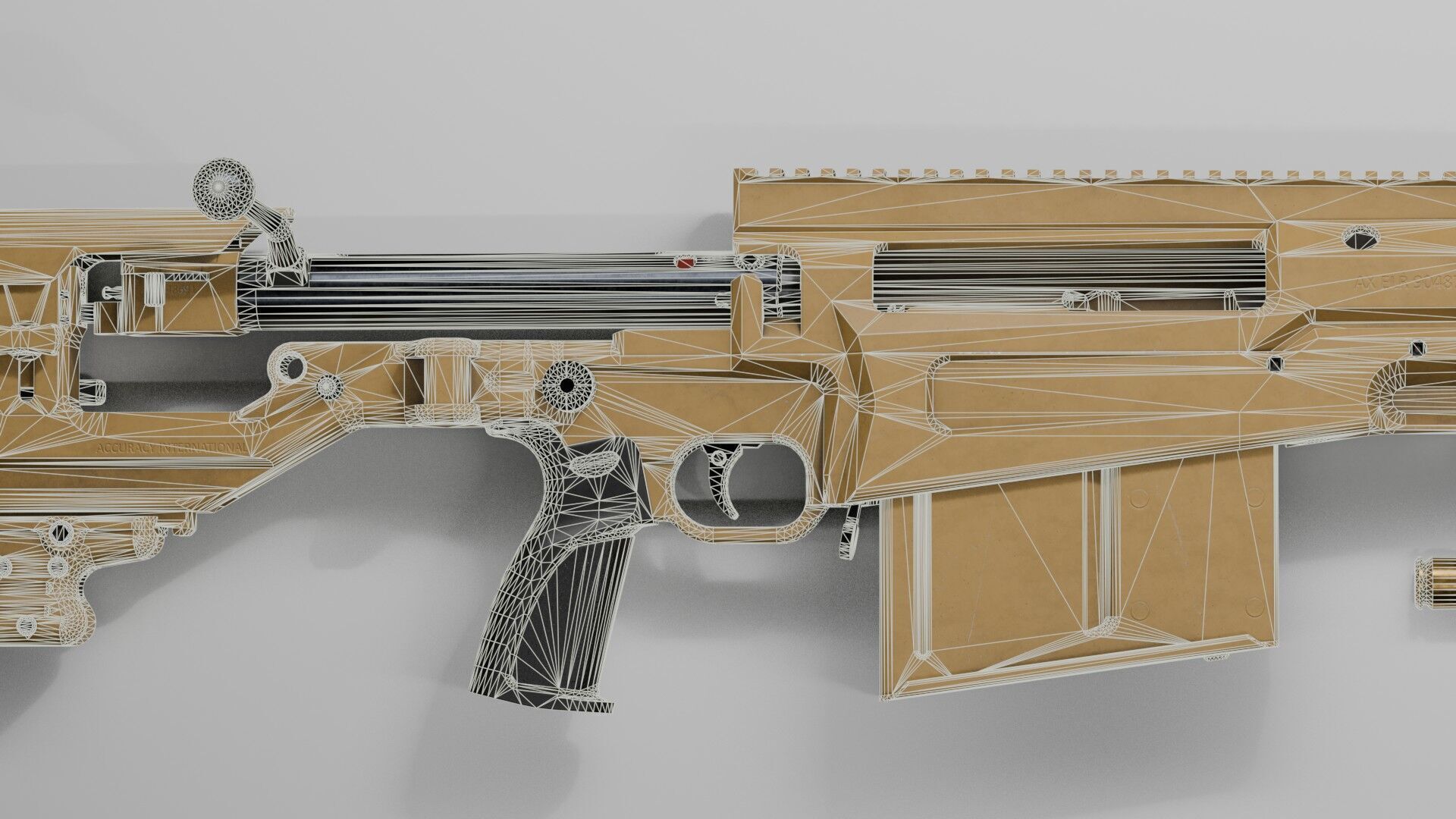 Accuracy International - AX 50 ELR Low-poly 3D model_22