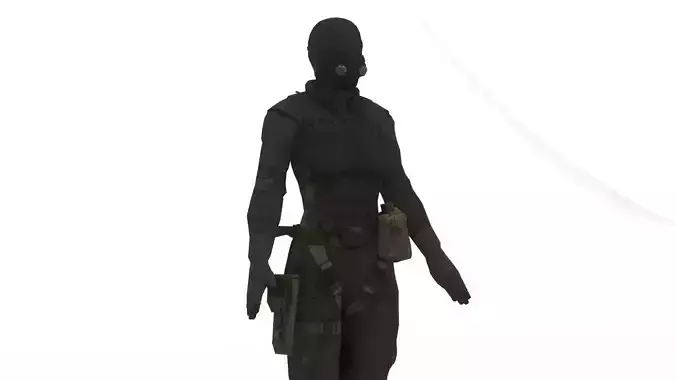 Female Stealth Agent Covert Tactical Suit 3D Model Low-poly 3D model