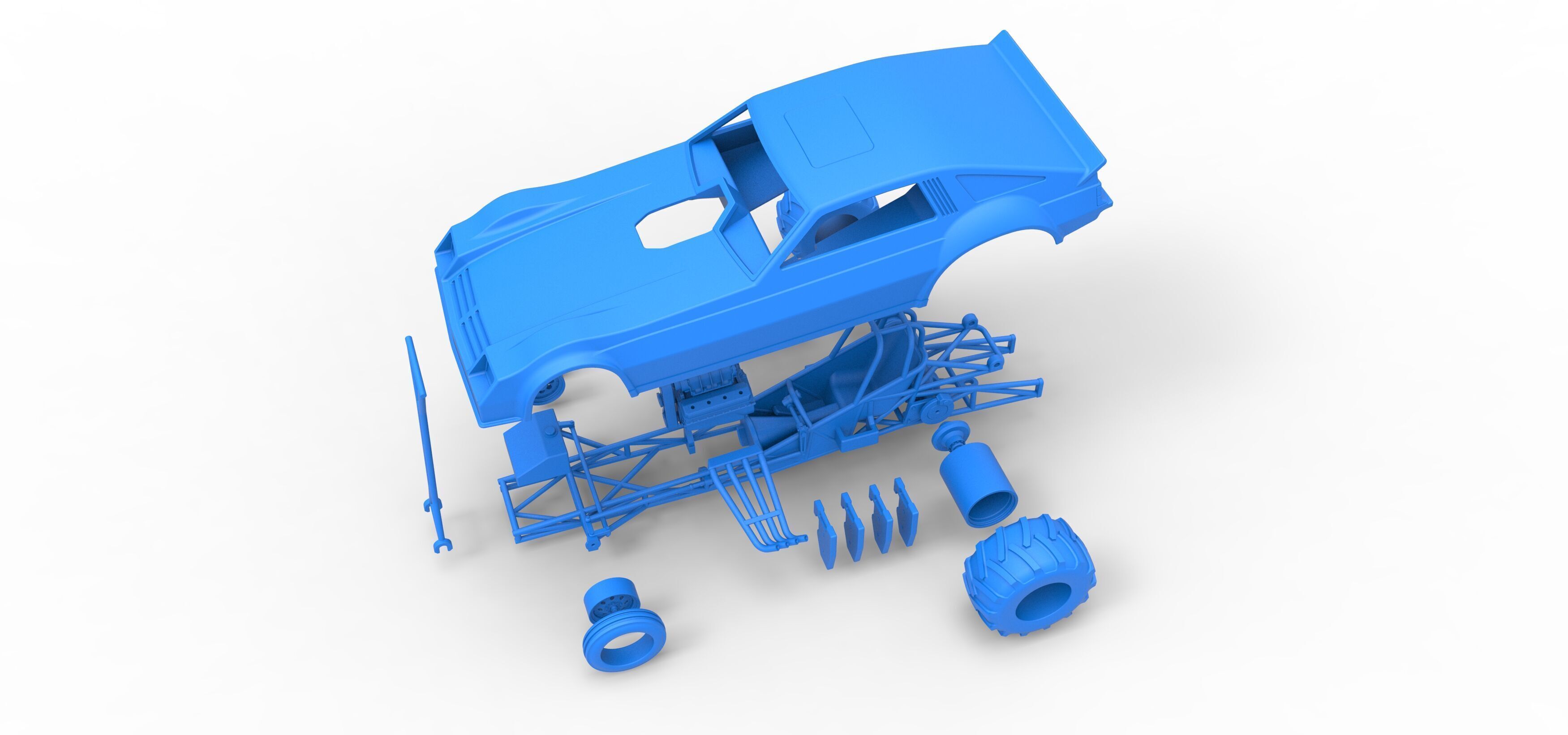 Vintage Pulling Funny car Scale 1 to 25 3D print model_47