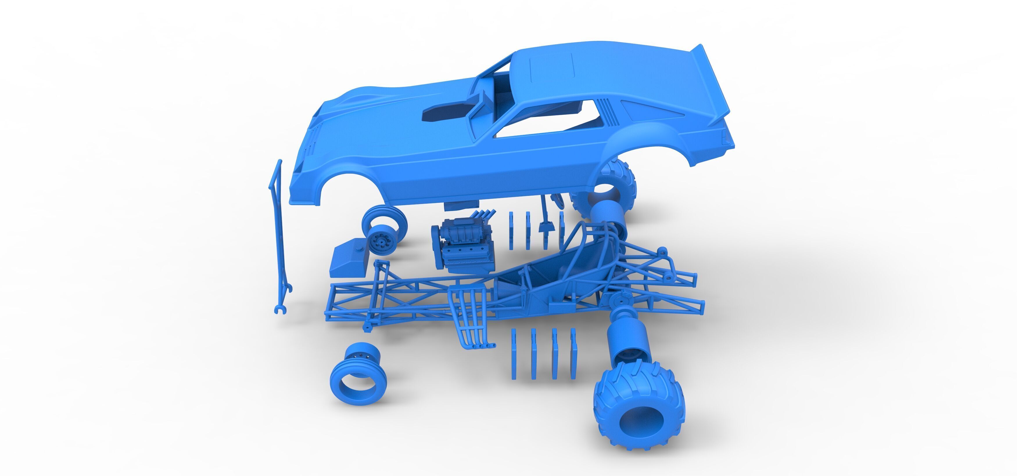 Vintage Pulling Funny car Scale 1 to 25 3D print model_51