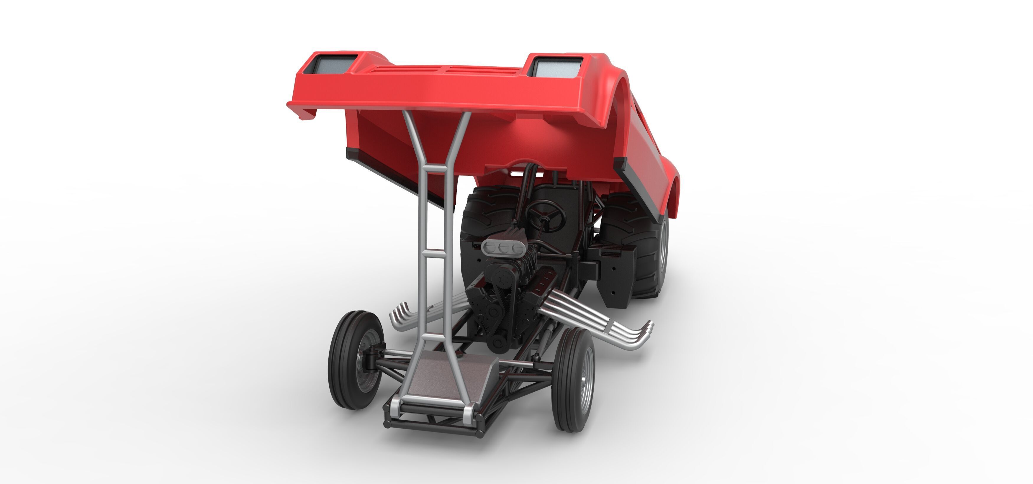 Vintage Pulling Funny car Scale 1 to 25 3D print model_20