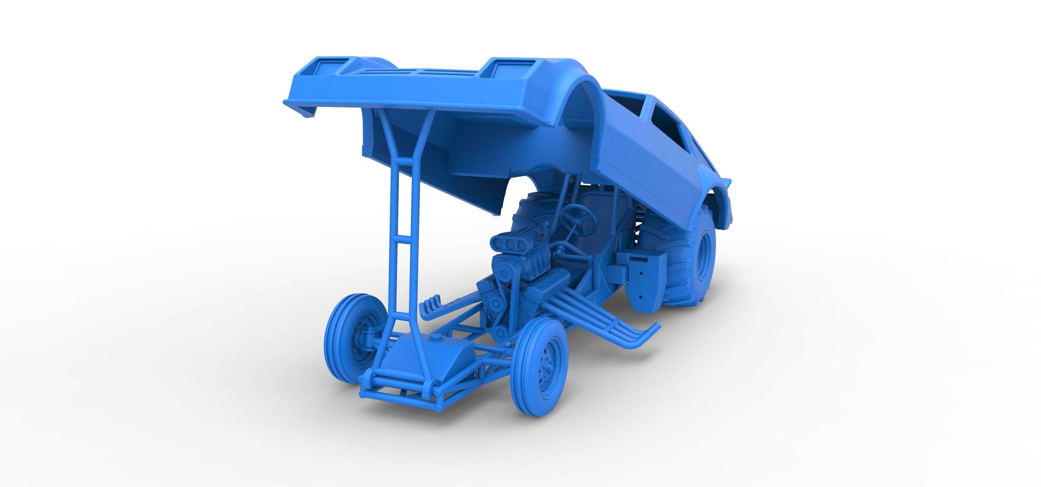 Vintage Pulling Funny car Scale 1 to 25 3D print model_42