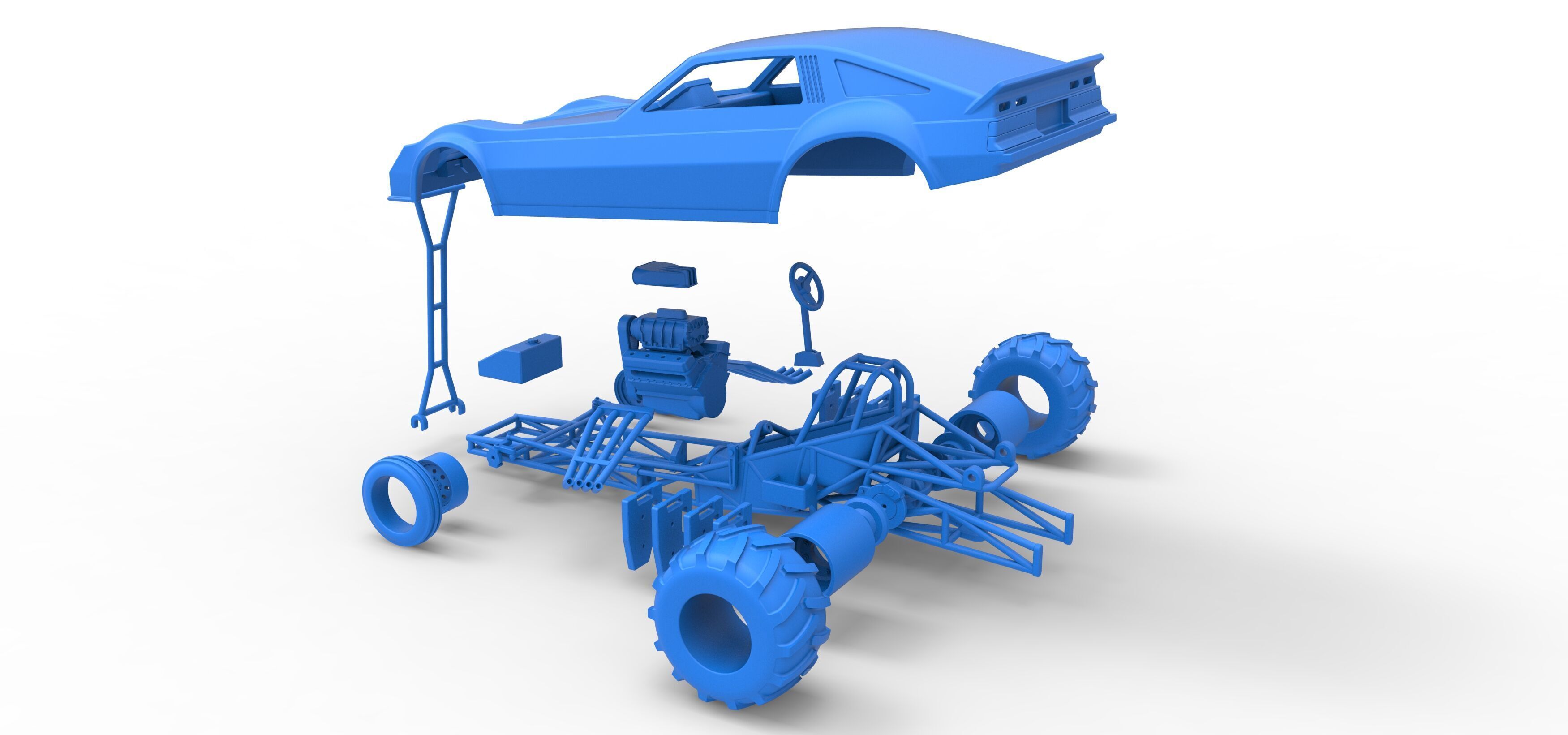 Vintage Pulling Funny car Scale 1 to 25 3D print model_52