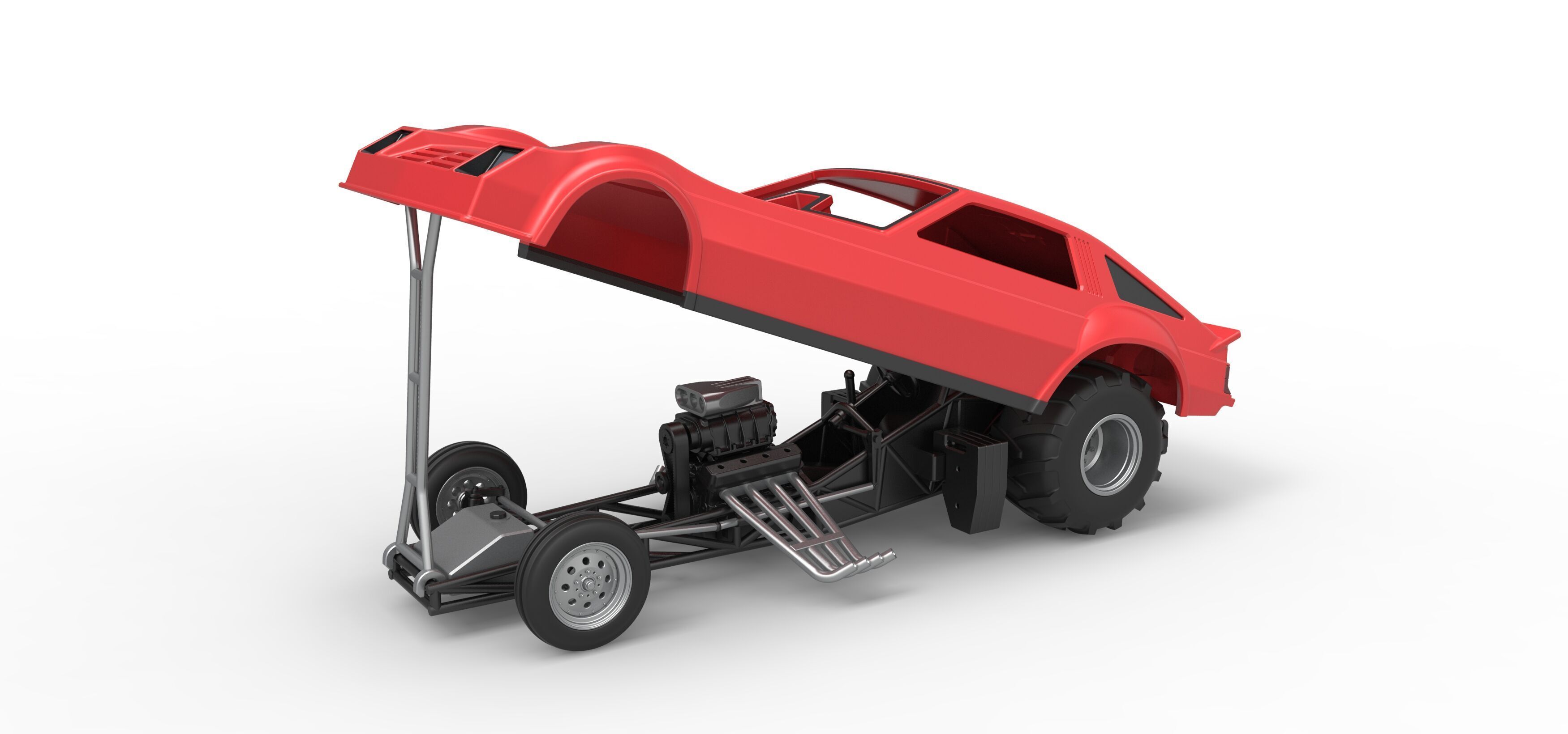 Vintage Pulling Funny car Scale 1 to 25 3D print model_18