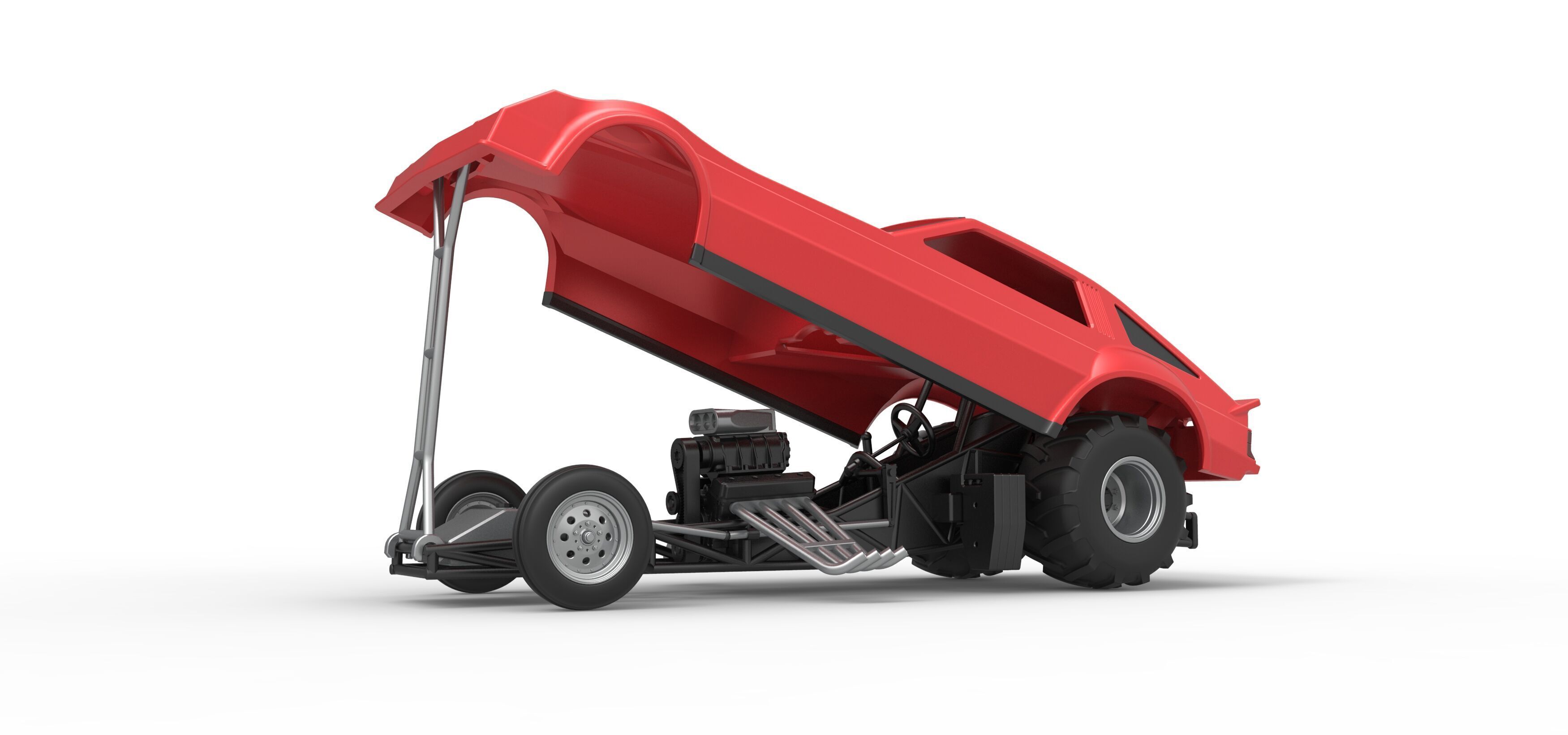 Vintage Pulling Funny car Scale 1 to 25 3D print model_19