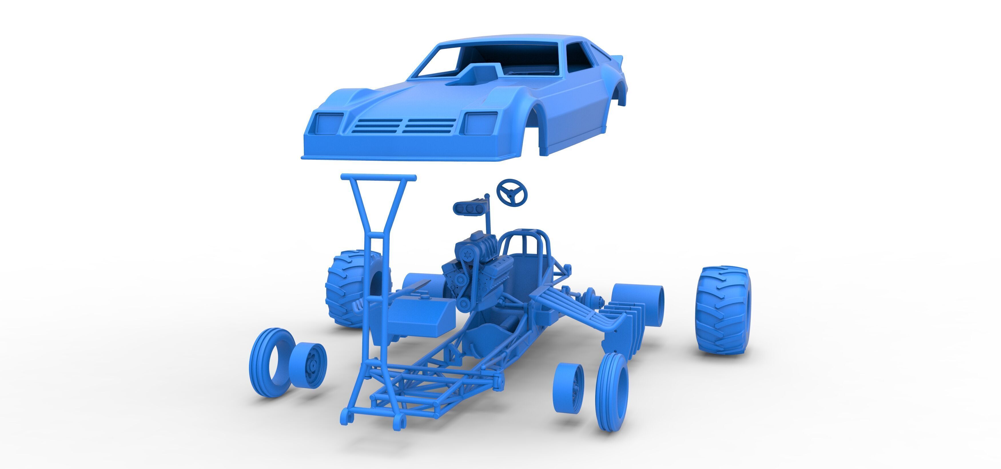 Vintage Pulling Funny car Scale 1 to 25 3D print model_49