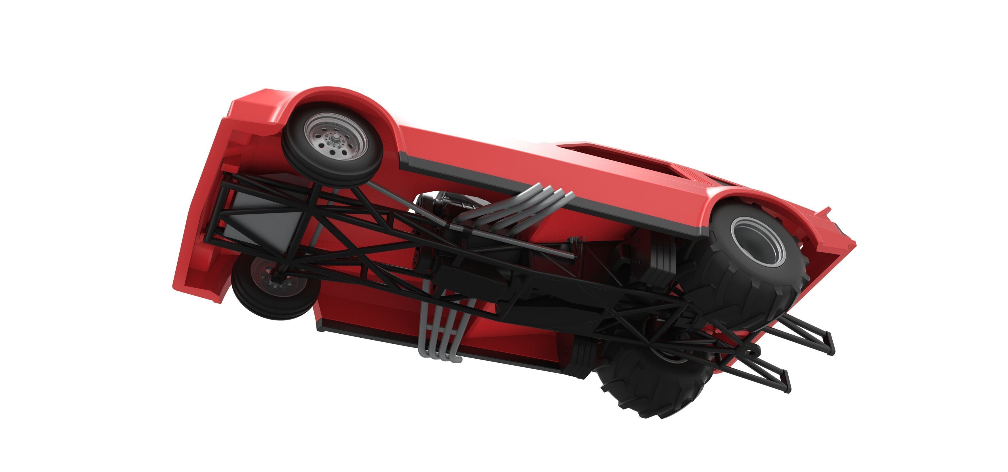 Vintage Pulling Funny car Scale 1 to 25 3D print model_3