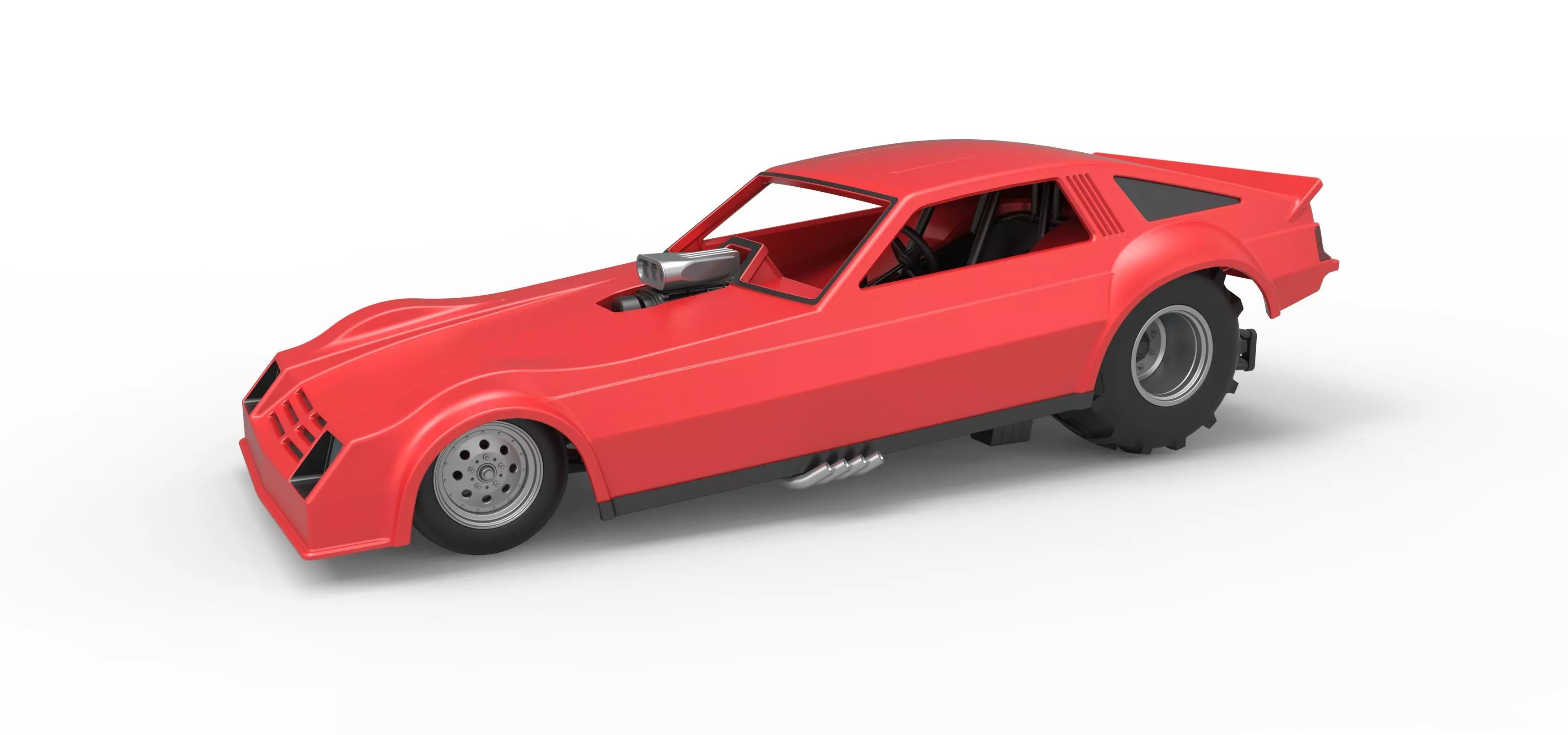 Vintage Pulling Funny car Scale 1 to 25 3D print model_0