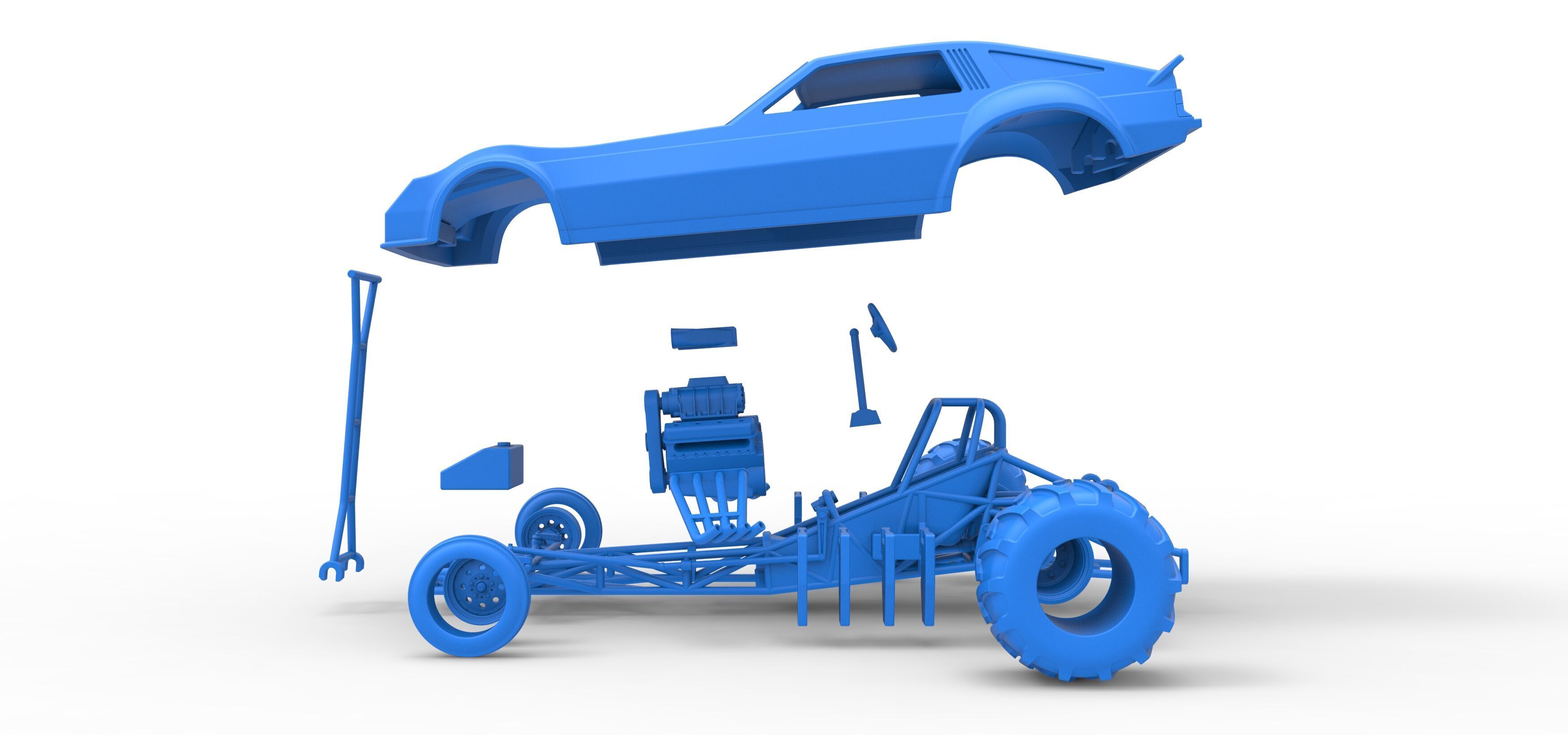 Vintage Pulling Funny car Scale 1 to 25 3D print model_50