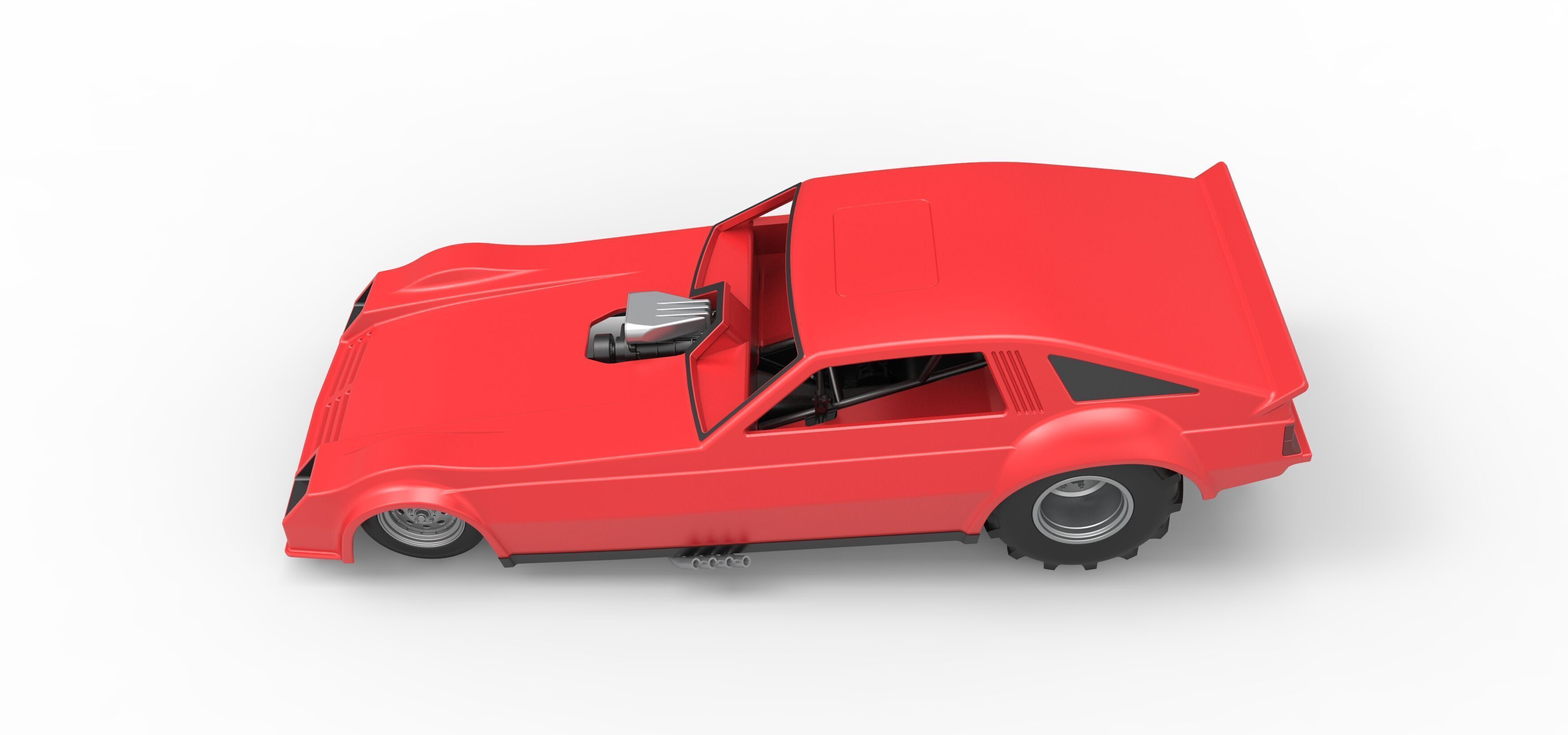 Vintage Pulling Funny car Scale 1 to 25 3D print model_10