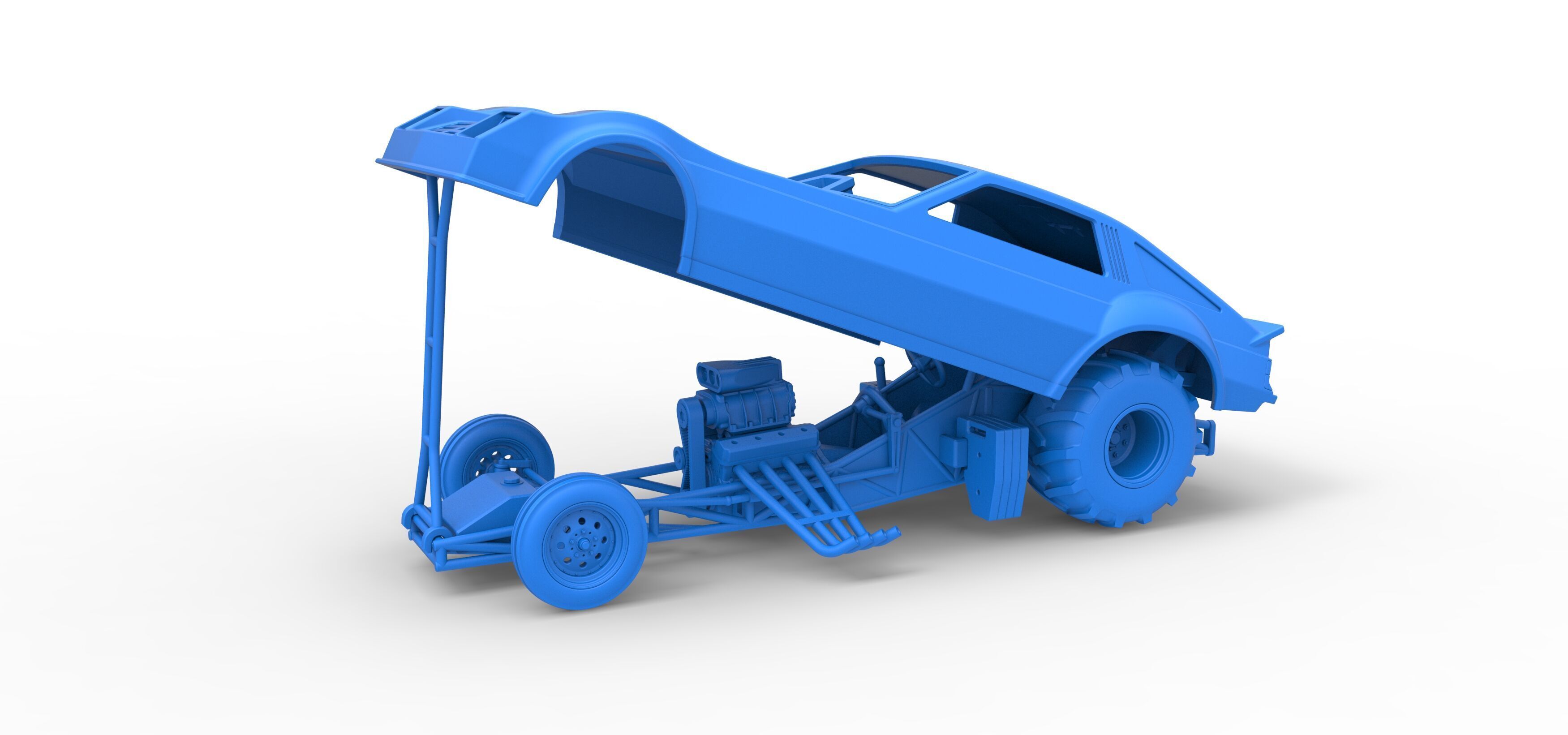 Vintage Pulling Funny car Scale 1 to 25 3D print model_40