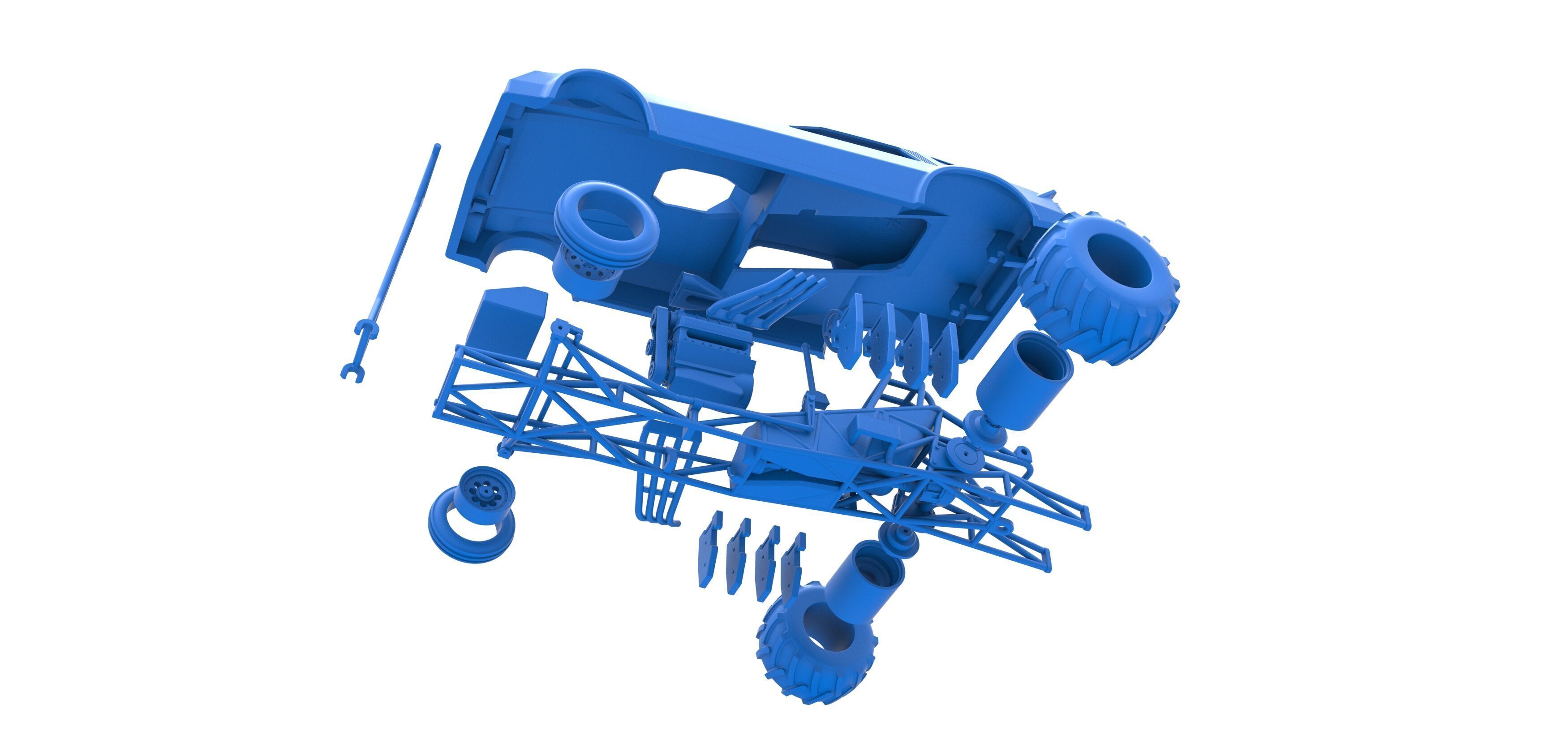 Vintage Pulling Funny car Scale 1 to 25 3D print model_48