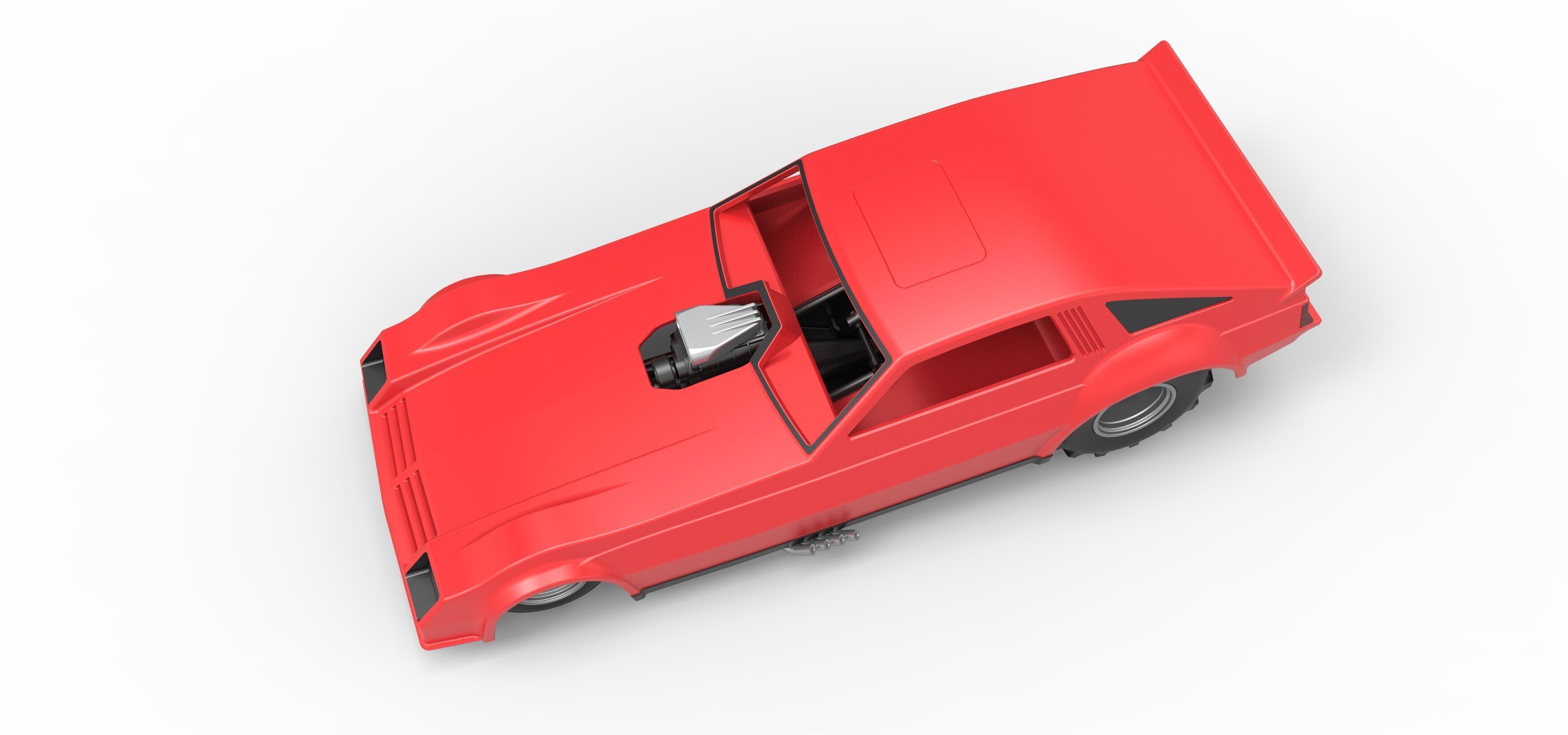 Vintage Pulling Funny car Scale 1 to 25 3D print model_4