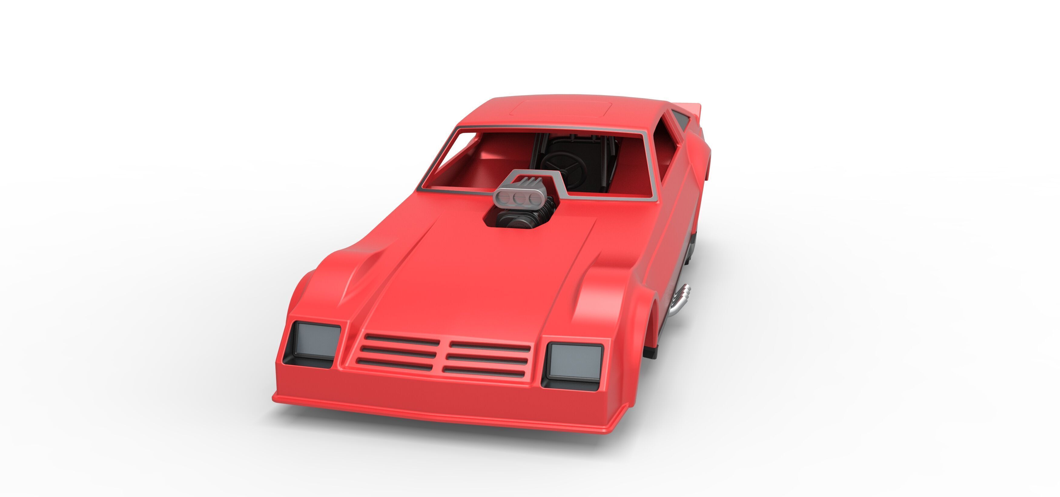 Vintage Pulling Funny car Scale 1 to 25 3D print model_5