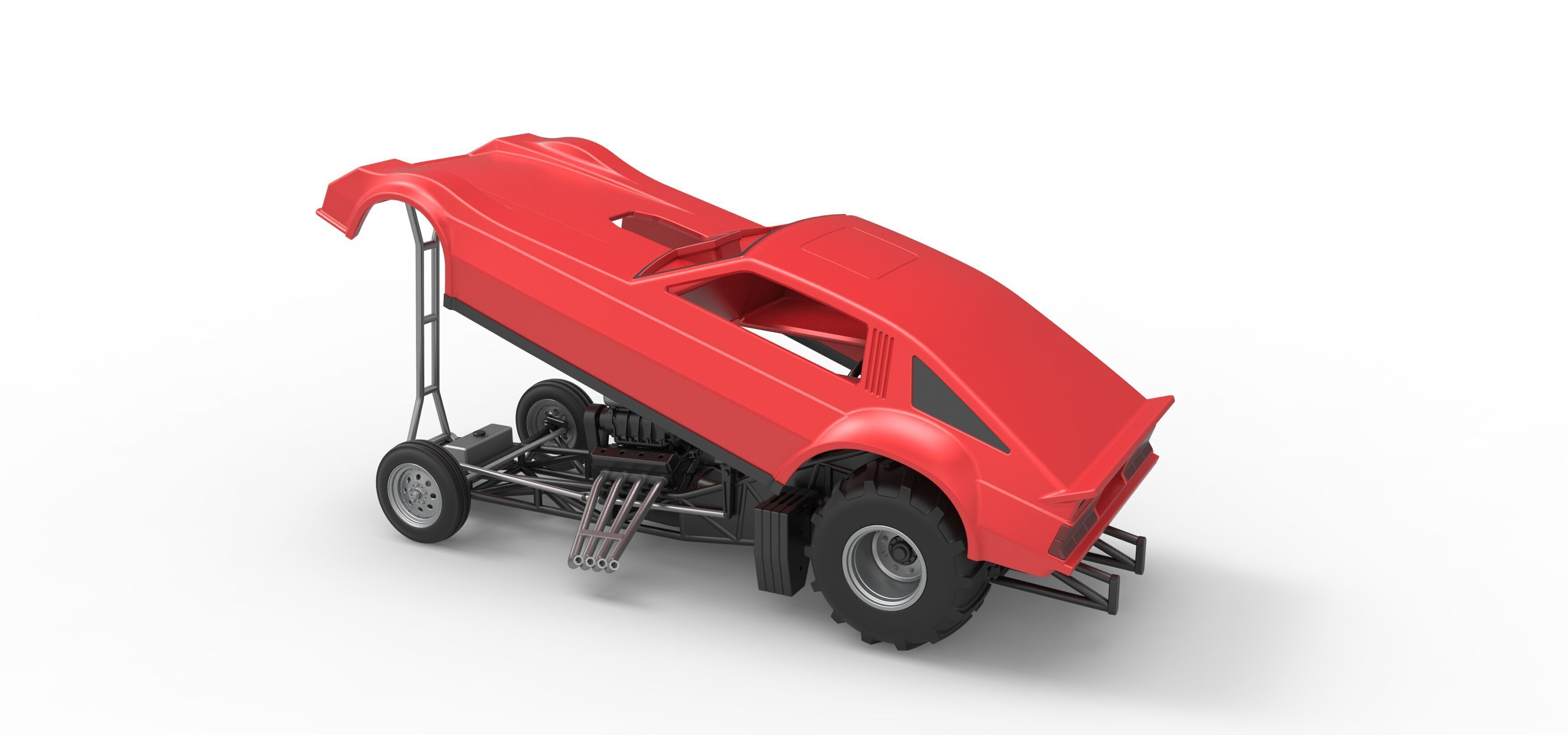 Vintage Pulling Funny car Scale 1 to 25 3D print model_23