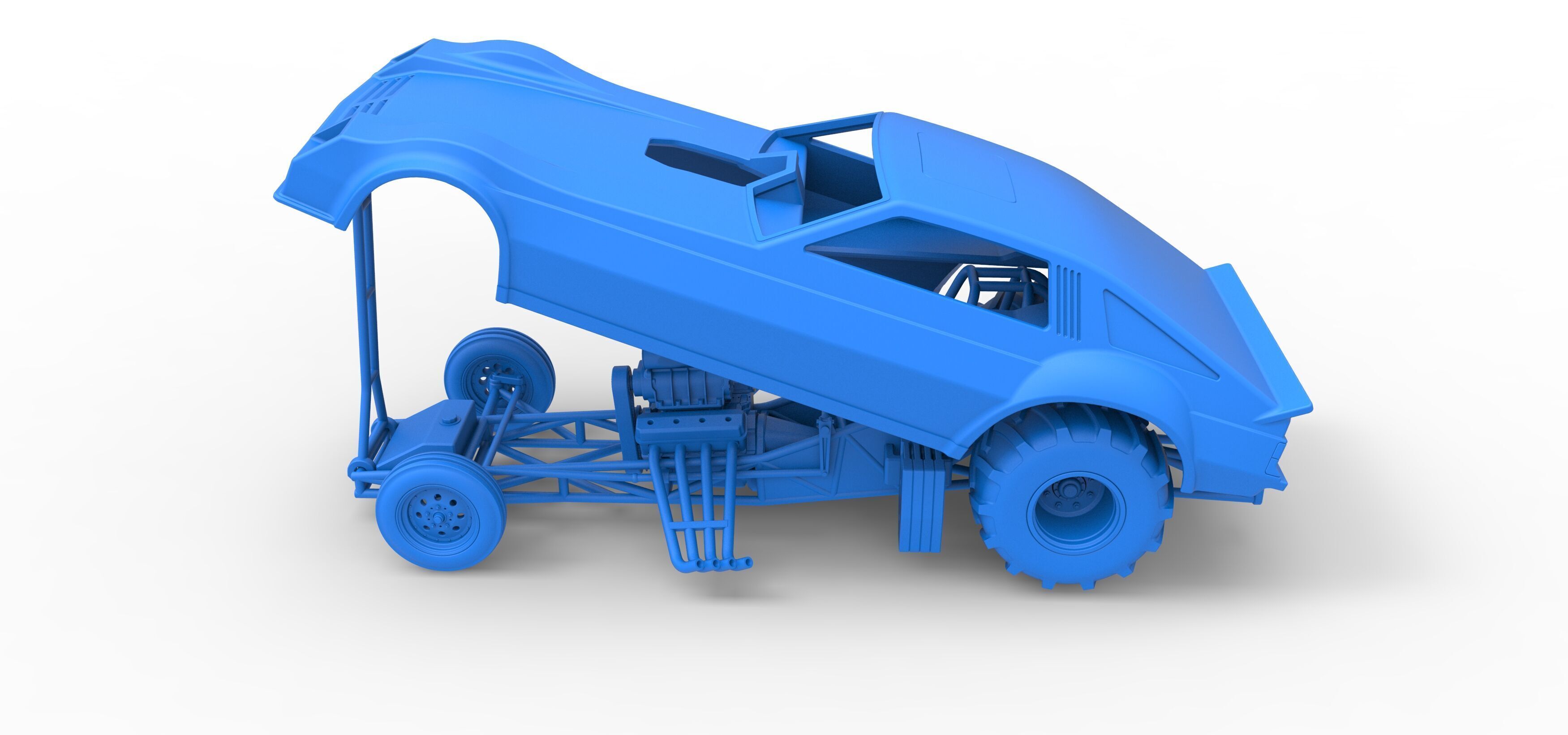 Vintage Pulling Funny car Scale 1 to 25 3D print model_44