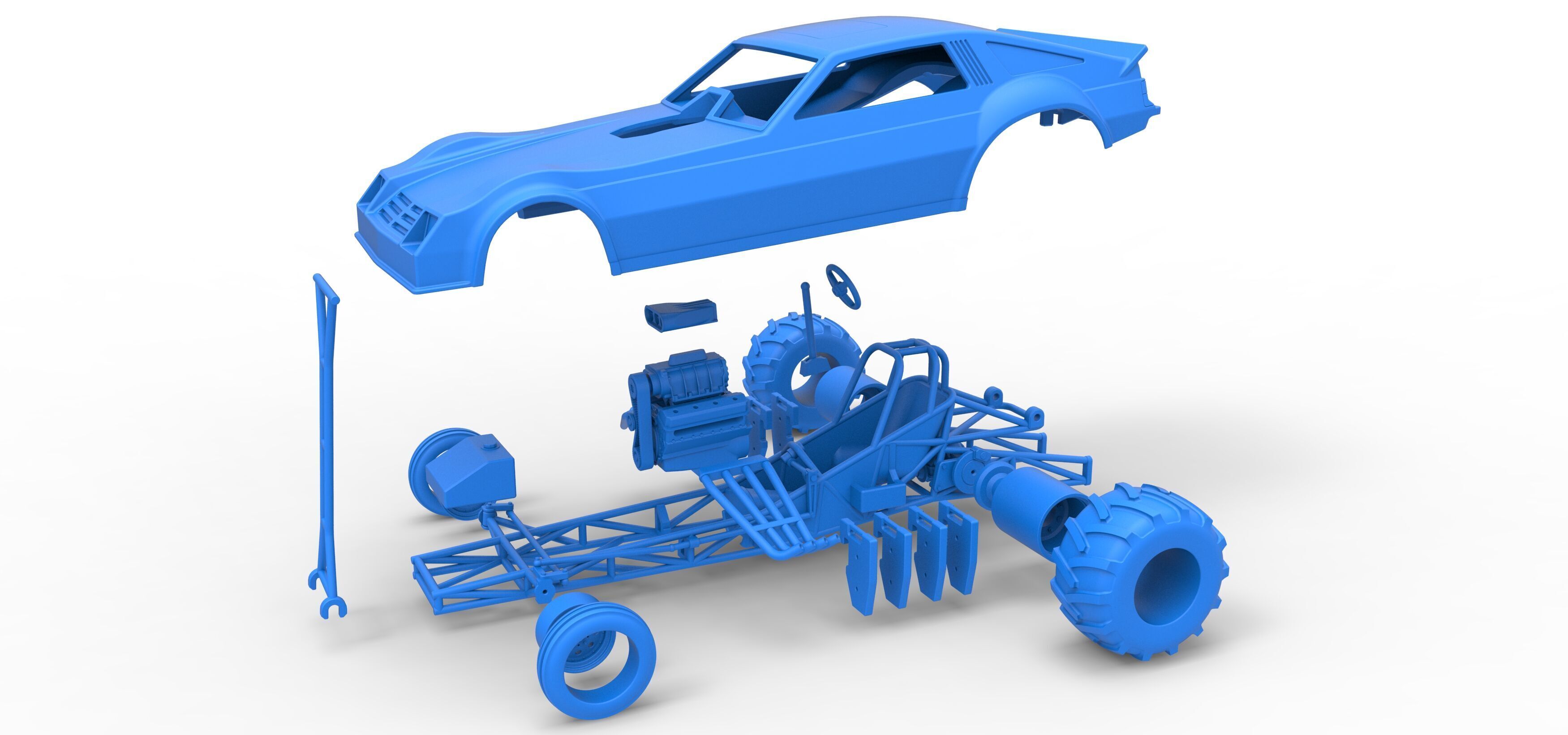 Vintage Pulling Funny car Scale 1 to 25 3D print model_46