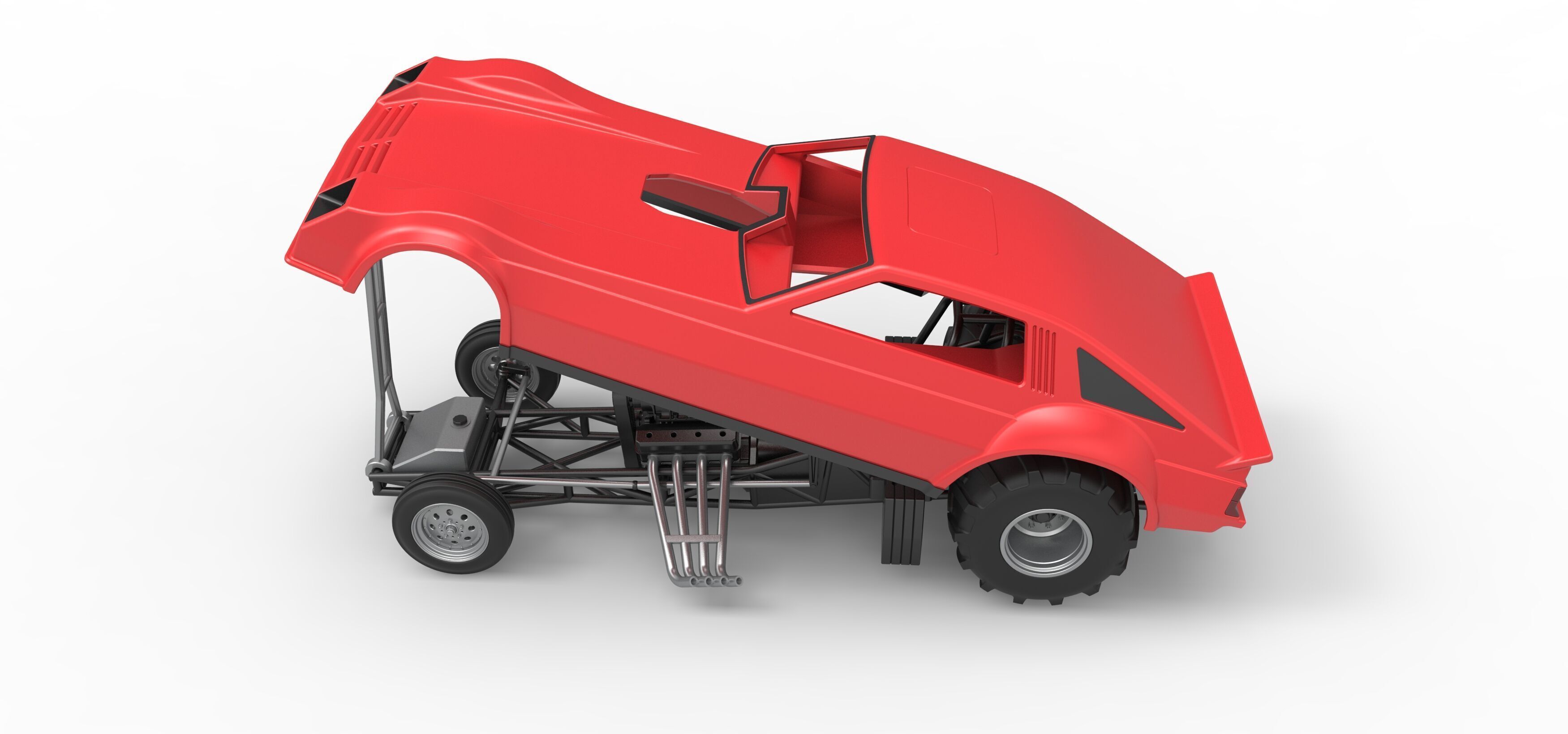 Vintage Pulling Funny car Scale 1 to 25 3D print model_22