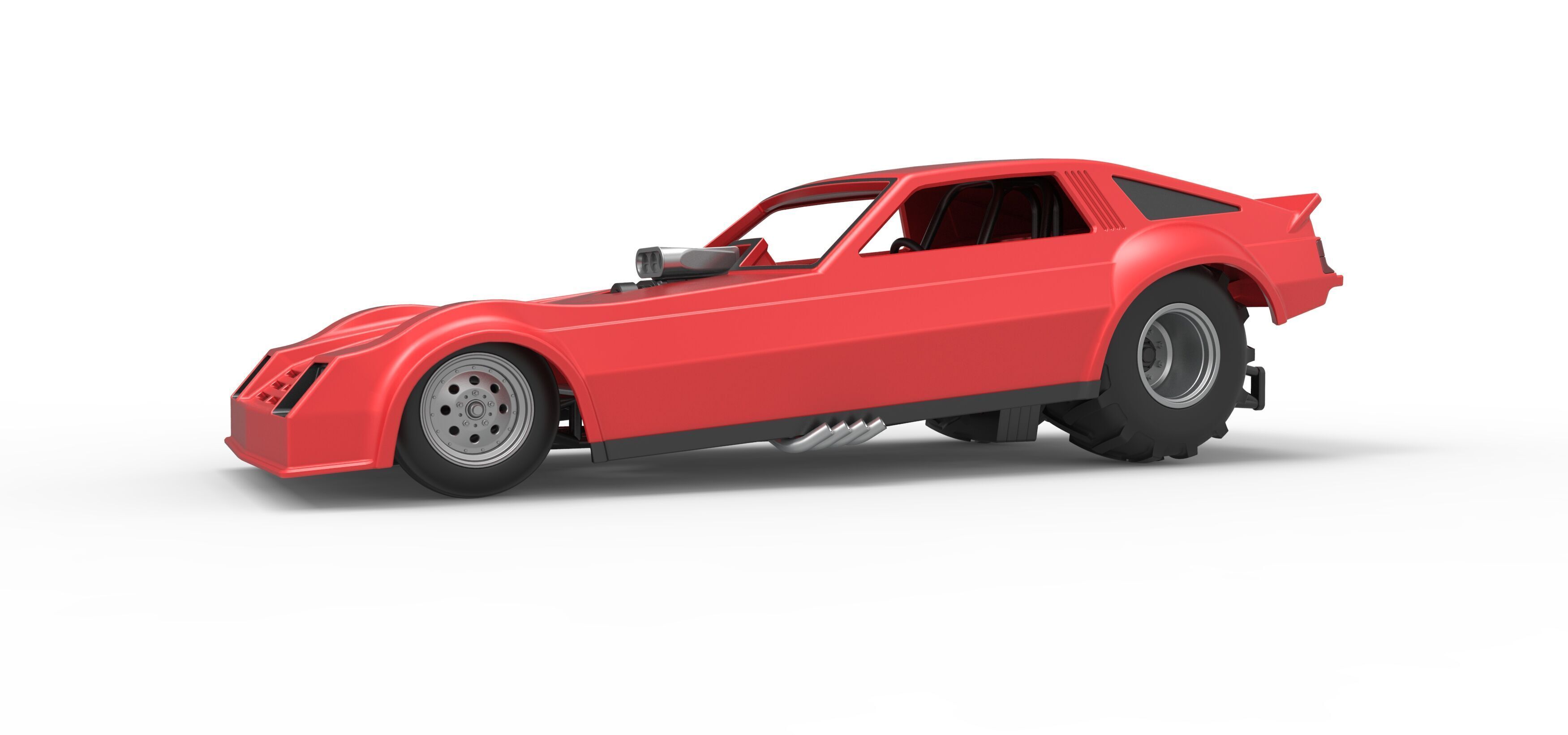 Vintage Pulling Funny car Scale 1 to 25 3D print model_2