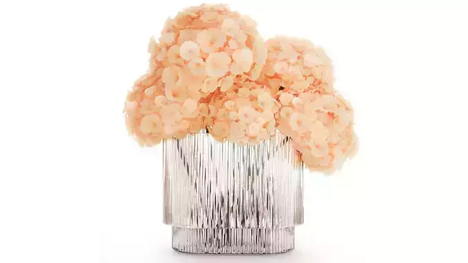 Small Bouquet In A Glass Vase With Hydrangea 576