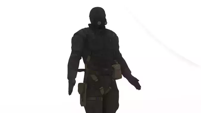 Male Stealth Operative Tactical Suit 3D Character Low-poly 3D model