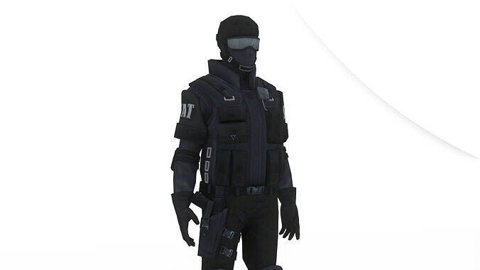  SWAT Soldier 3D Model Tactical Urban Assault Unit Low-poly 3D model