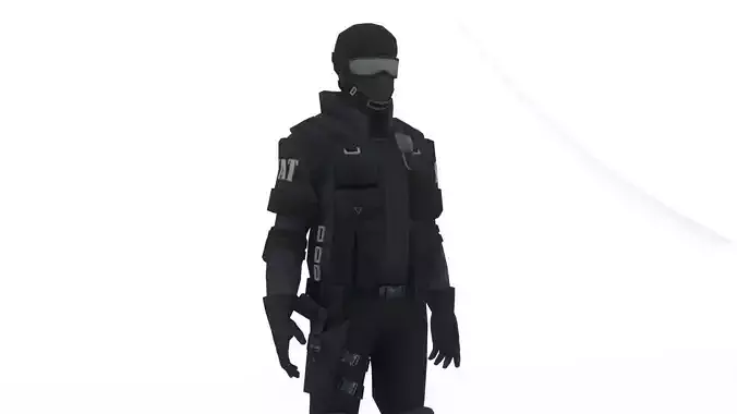  SWAT Soldier 3D Model Tactical Urban Assault Unit
