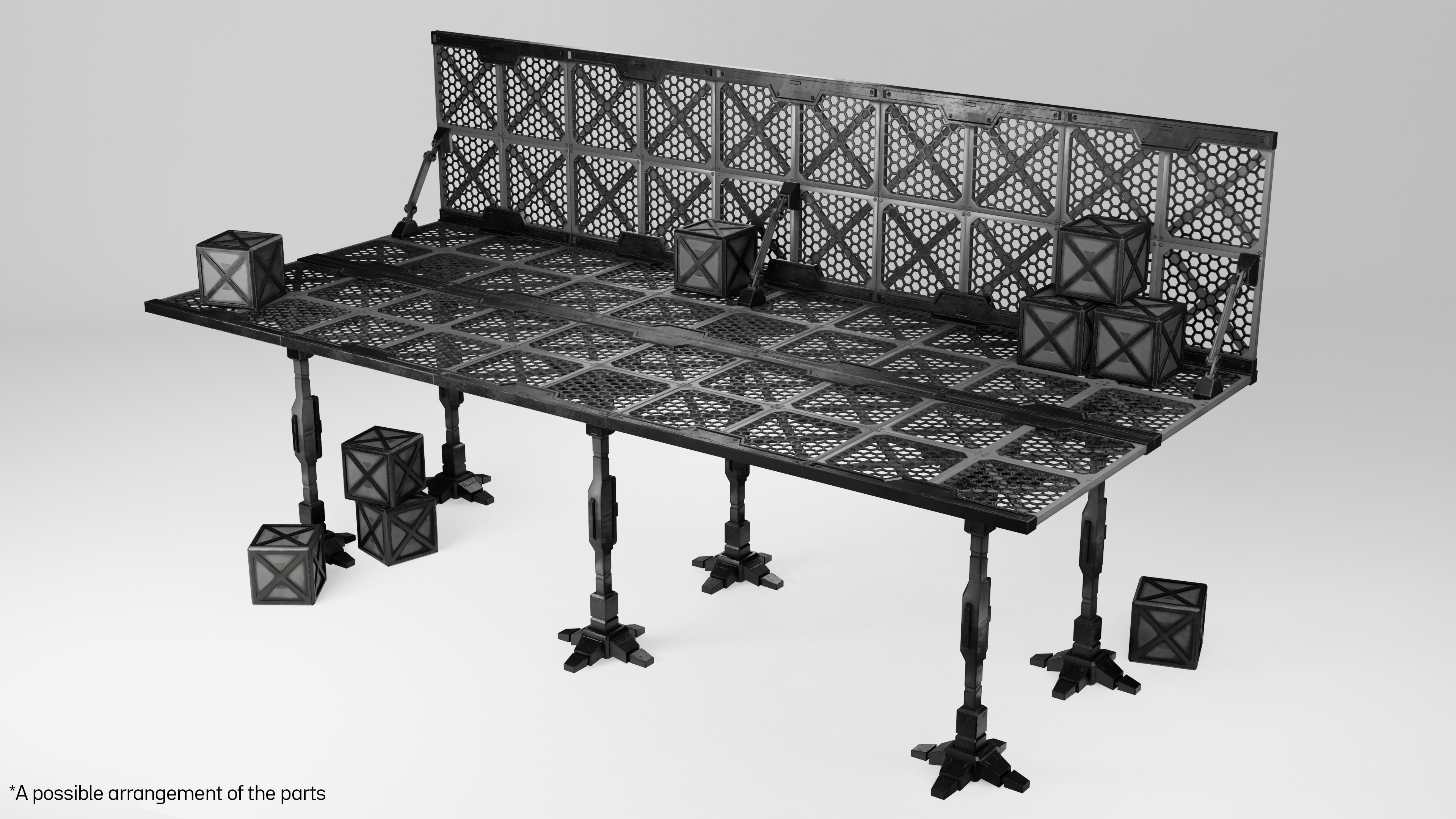 Sci-fi parts Low-poly 3D model_8